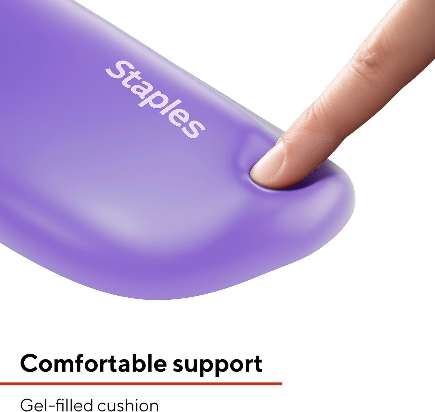 image:imageSTAPLES Gel Keyboard Wrist Rest Ergonomic NonSlip Wrist Support Cushion for Comfortable Typing Durable GelFilled Design Blue CrystalPurple