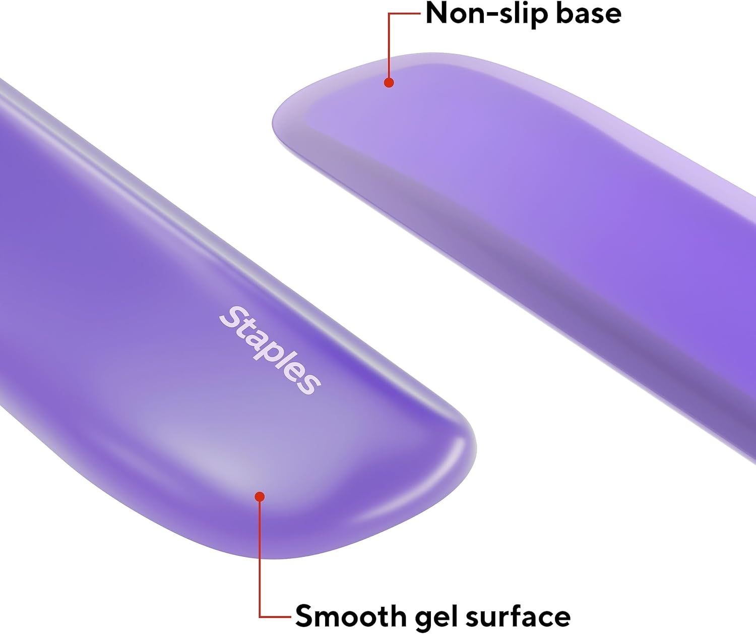 image:imageSTAPLES Gel Keyboard Wrist Rest Ergonomic NonSlip Wrist Support Cushion for Comfortable Typing Durable GelFilled Design Blue CrystalPurple