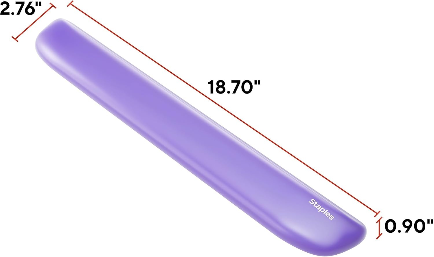 image:imageSTAPLES Gel Keyboard Wrist Rest Ergonomic NonSlip Wrist Support Cushion for Comfortable Typing Durable GelFilled Design Blue CrystalPurple