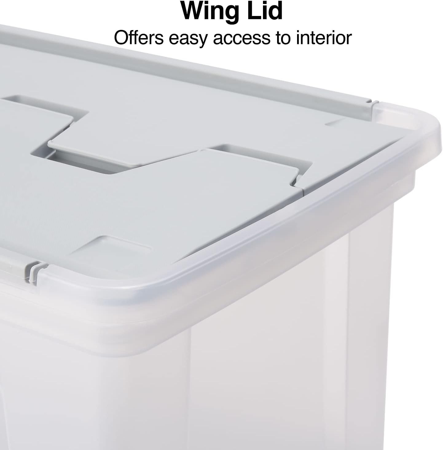 image:imageSTAPLES Hanging File Folder Box Storage Bin Organizer Snap Lid Letter amp Legal Size Documents ClearClear