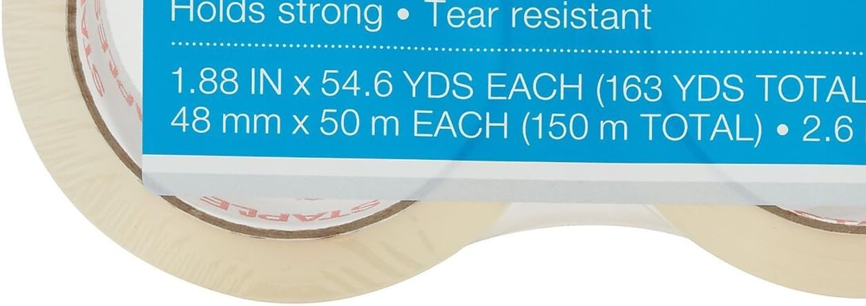 image:imageSTAPLES HeavyDuty Shipping Packing Tape 188 x 546 Yards 6Rolls3 Pack