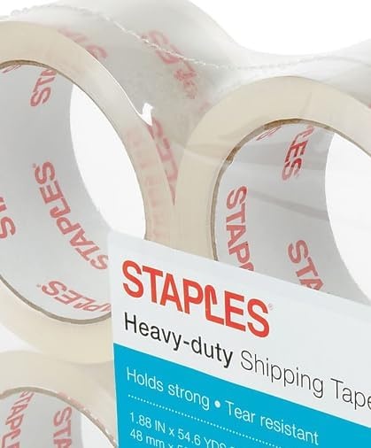image:imageSTAPLES HeavyDuty Shipping Packing Tape 188 x 546 Yards 6Rolls6 Pack