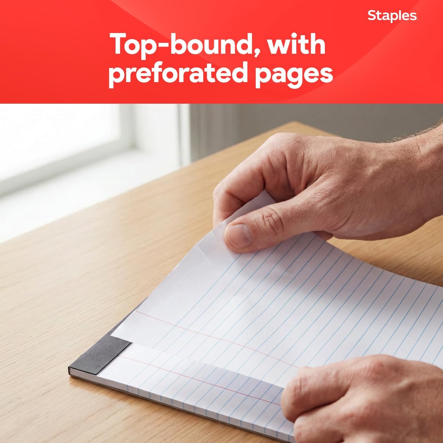 image:imageSTAPLES Legal Pads 85 x 11 Wide Ruled Perforated 50 SheetsPad 12PackNotepads 12 Pack