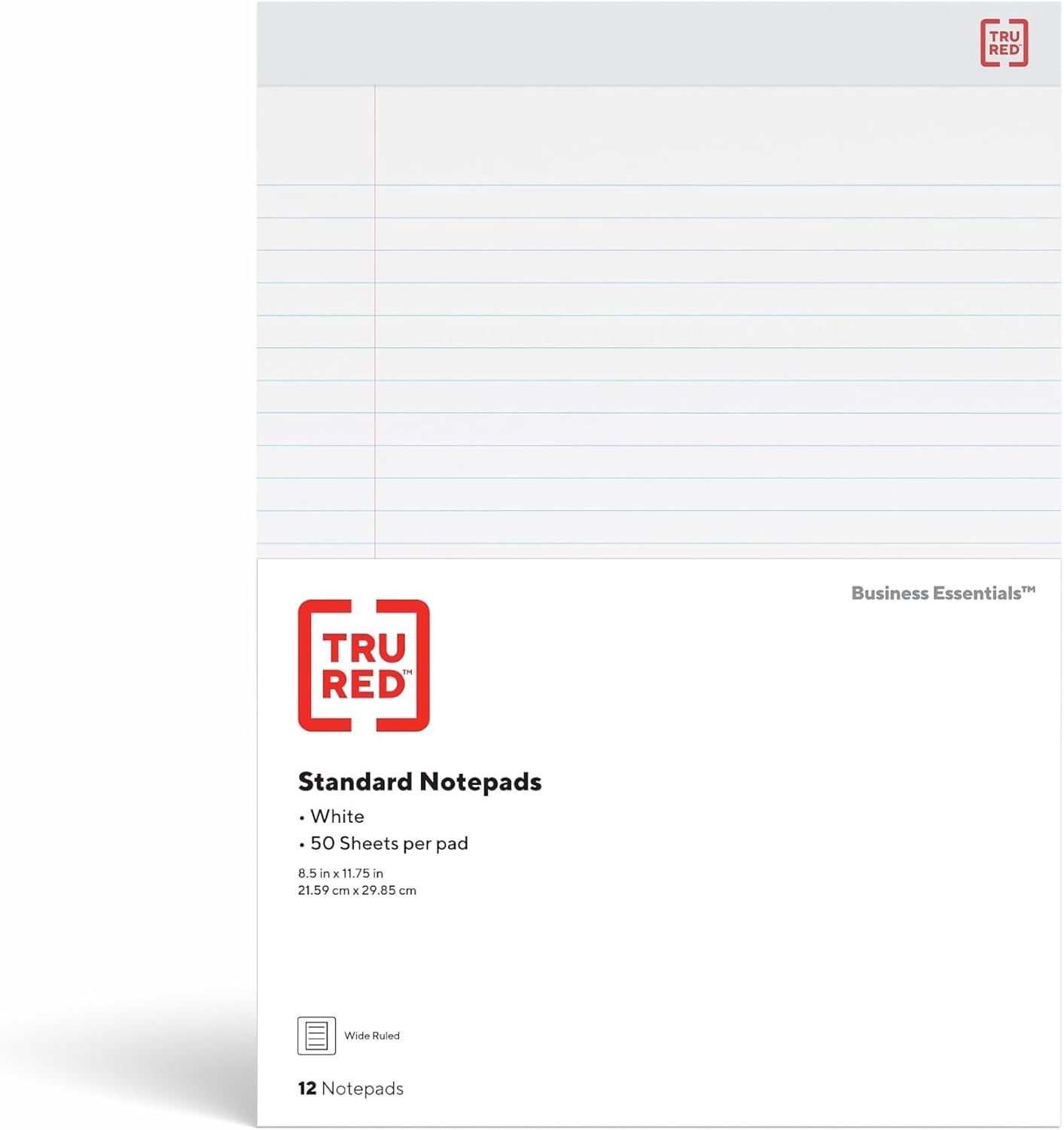 image:imageSTAPLES Legal Pads 85 x 11 Wide Ruled Perforated 50 SheetsPad 12PackNotepads 72 Pack