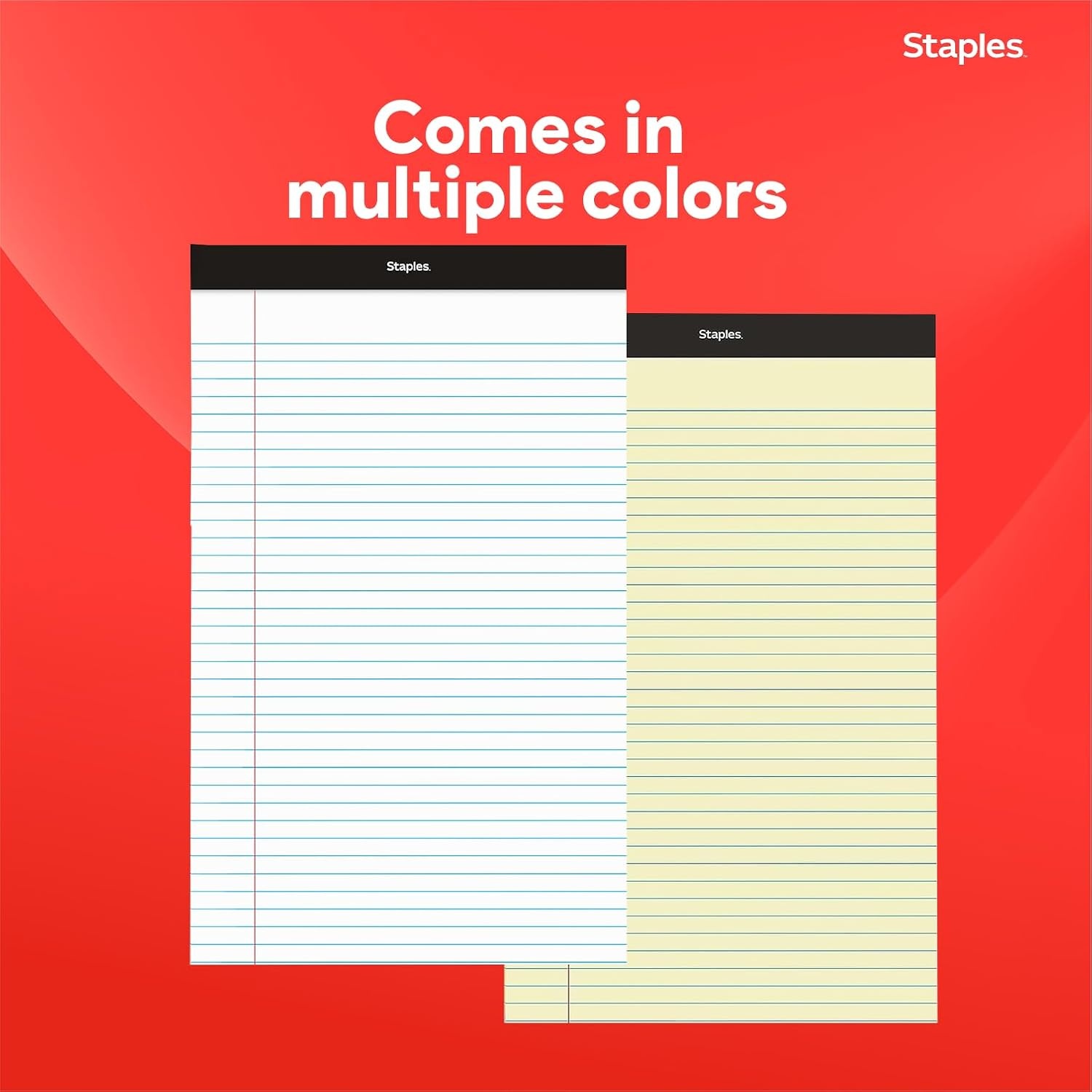 image:imageSTAPLES Legal Pads 85 x 14 Wide Ruled 50 SheetsPad 12PackWhite