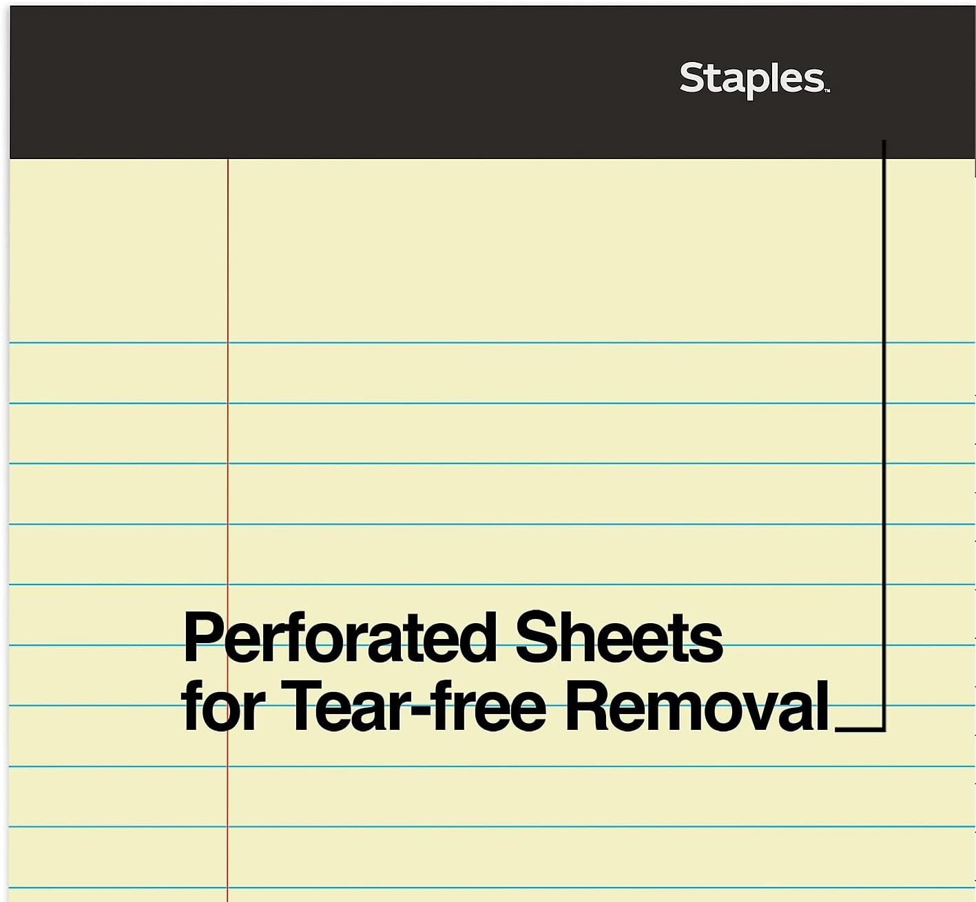 image:imageSTAPLES Legal Pads 85 x 14 Wide Ruled 50 SheetsPad 12PackYellow