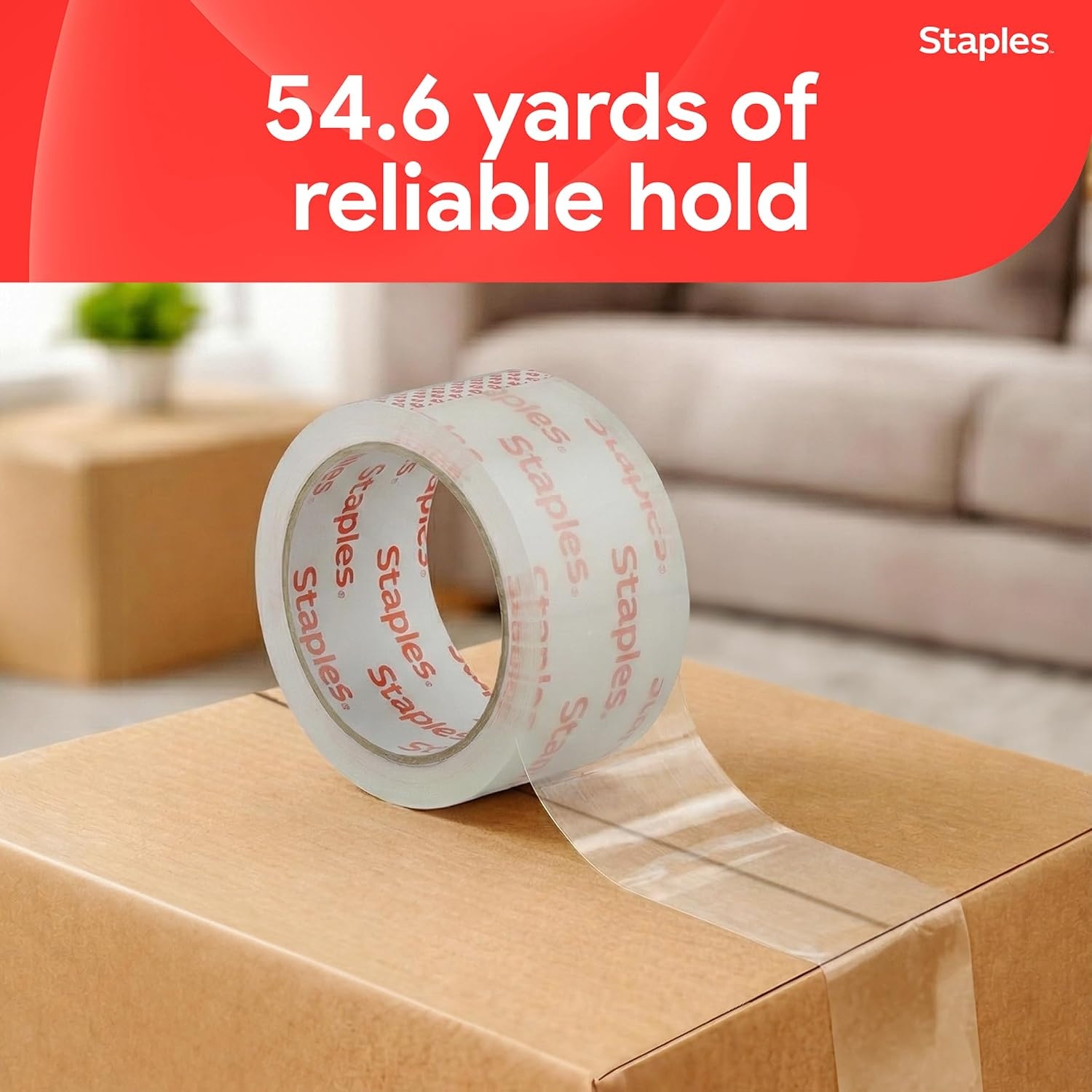 image:imageSTAPLES Lightweight Moving amp Storage Packing Tape 188 x 546 Yards 36Rolls6 Pack