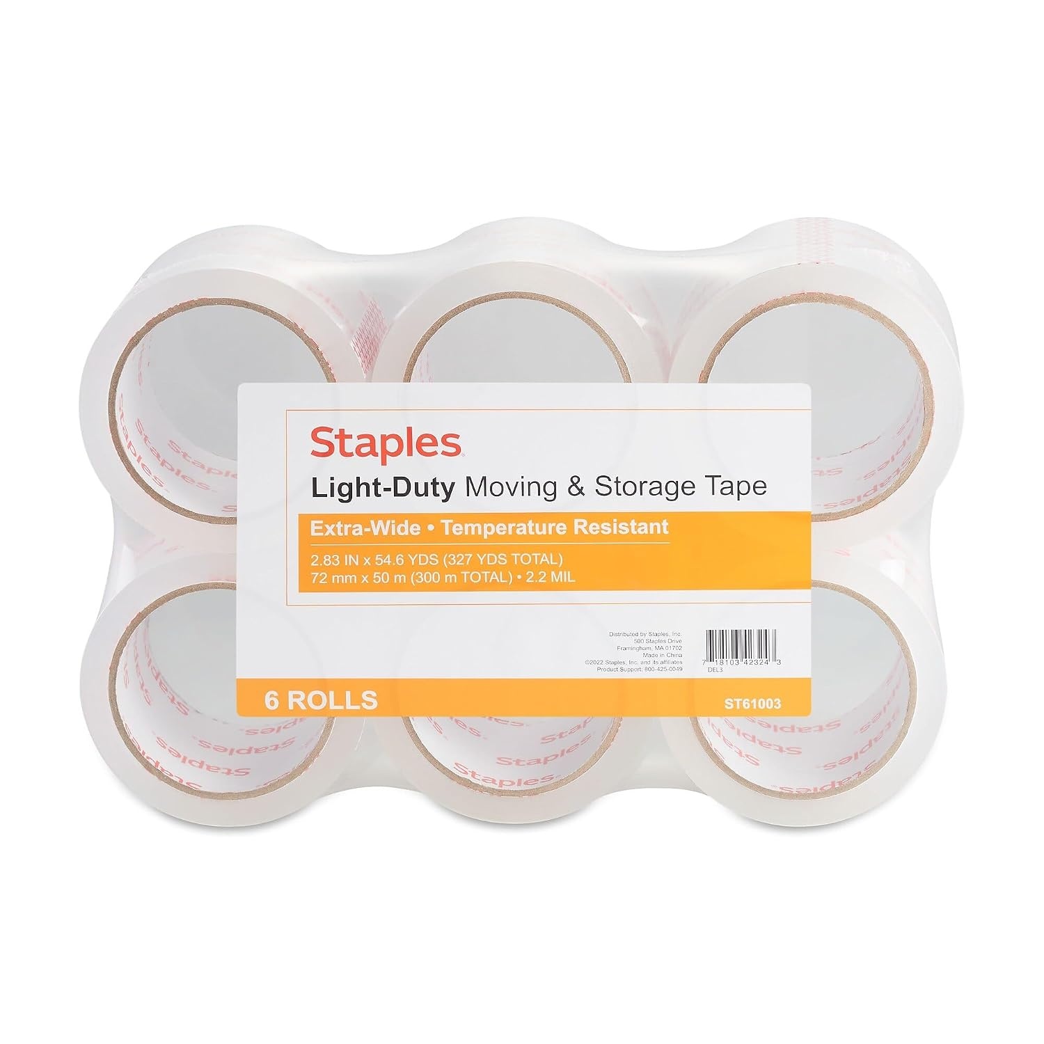 image:imageSTAPLES Lightweight Moving amp Storage Tape 283 x 546 Yards Clear 12Carton ST6100352204VS