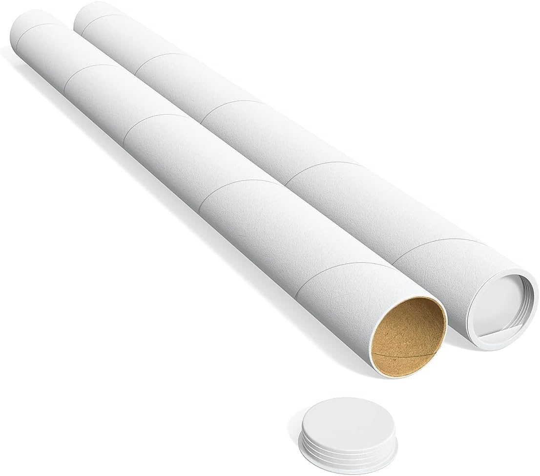 image:imageSTAPLES Mailing Tubes 3 x 36 White SpiralWound Protective Tubes 12Carton 116343 x 36