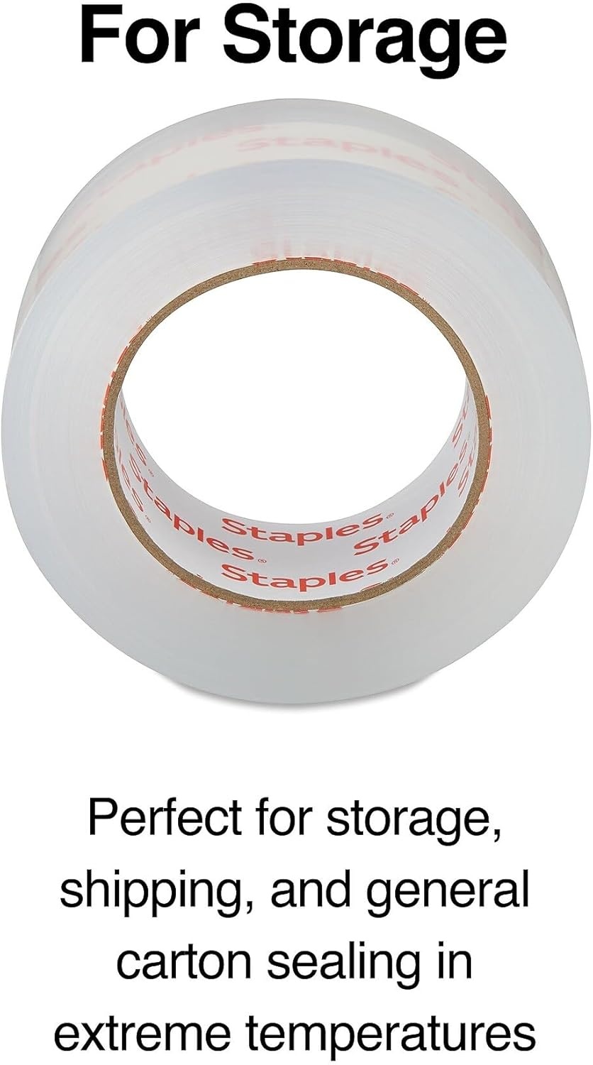 image:imageSTAPLES Moving amp Storage Packing Tape 188 x 109 Yards Clear 6Roll PackHeavy Duty
