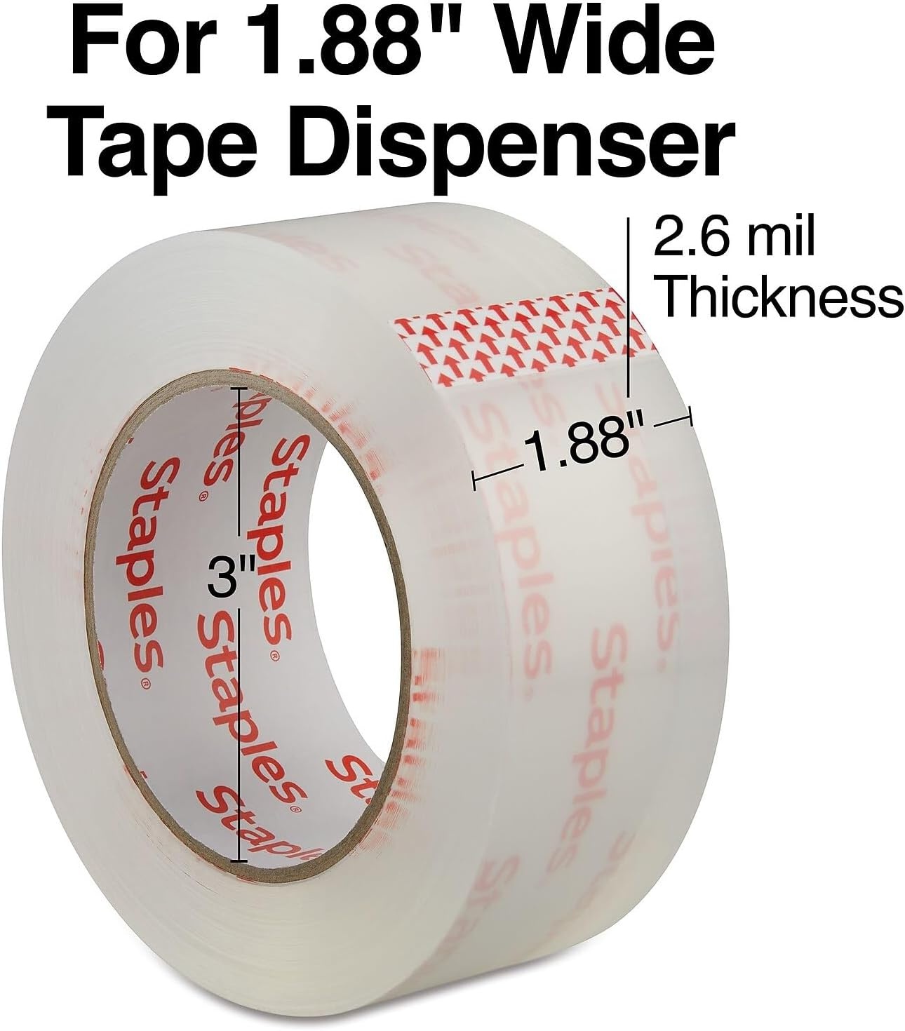 image:imageSTAPLES Moving amp Storage Packing Tape 188 x 109 Yards Clear 6Roll PackHeavy Duty