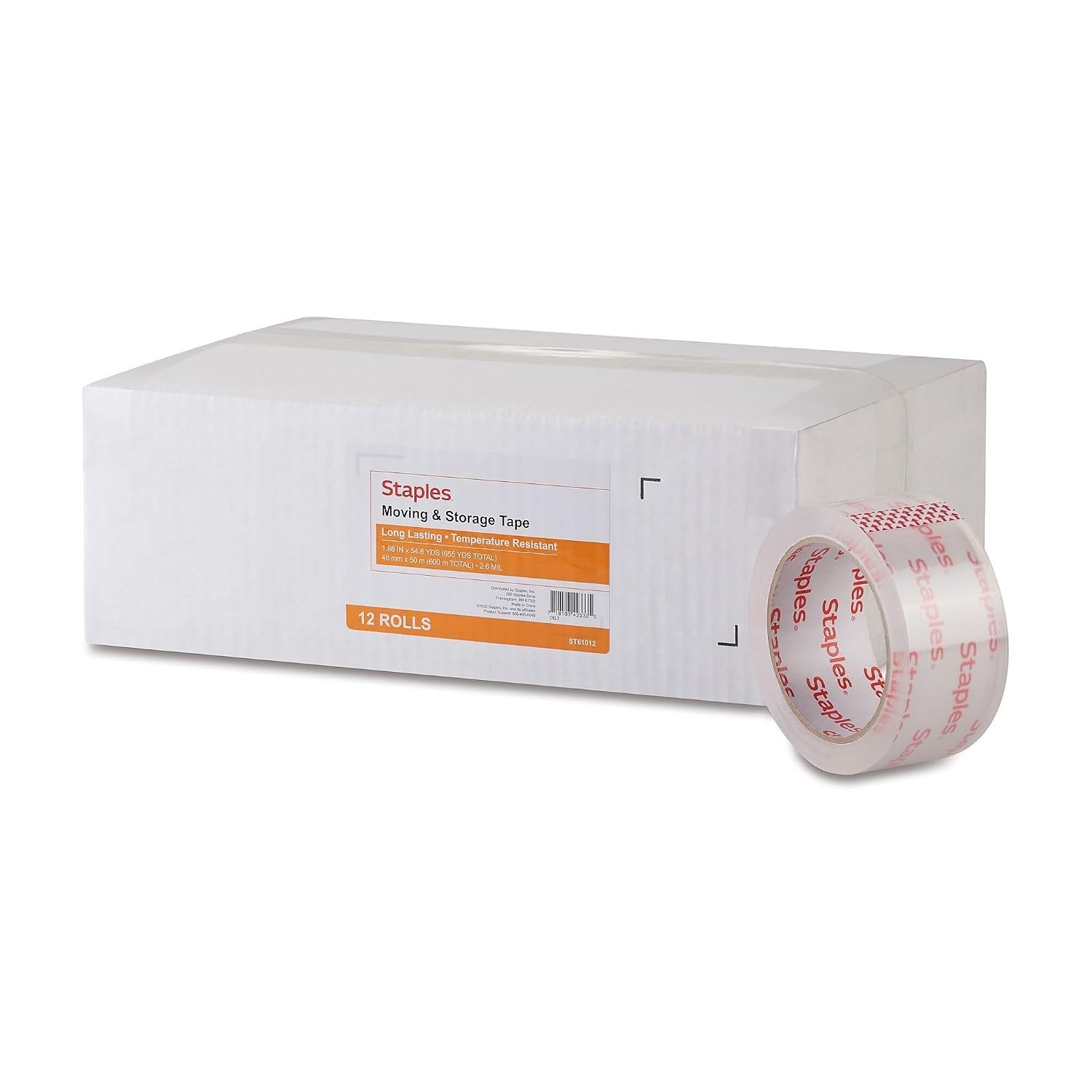 image:imageSTAPLES Moving amp Storage Packing Tape 188 x 546 Yards Clear 24 RollsCarton ST6101252528VS