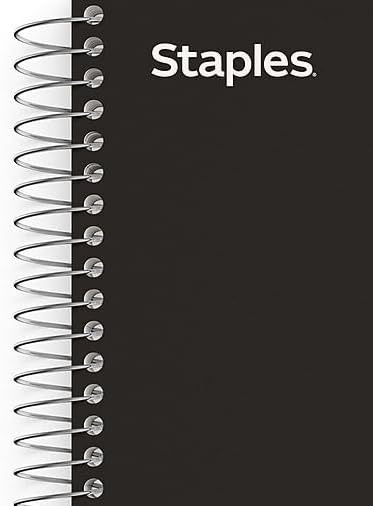 image:imageSTAPLES Premium 5Subject Notebook 85 x 11 College Ruled 150 Sheets Black 3Pack