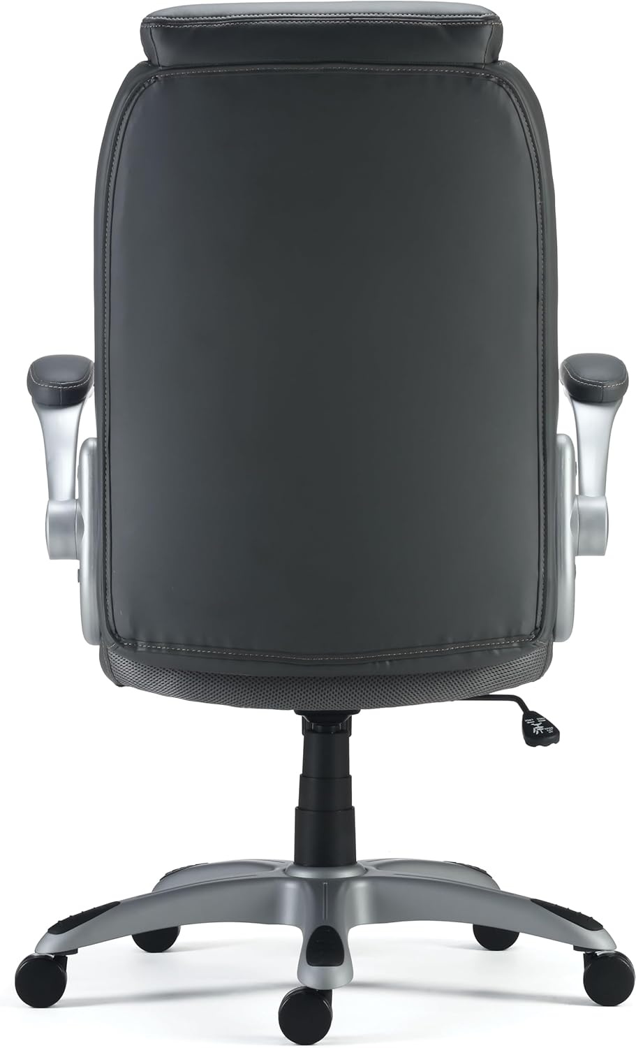 image:imageSTAPLES Sorina Bonded Leather Chair Adjustable Office Chair with Plush Padding Provides Lumbar Arm and Head Support Perfect Desk Chair for The Modern OfficeGrey