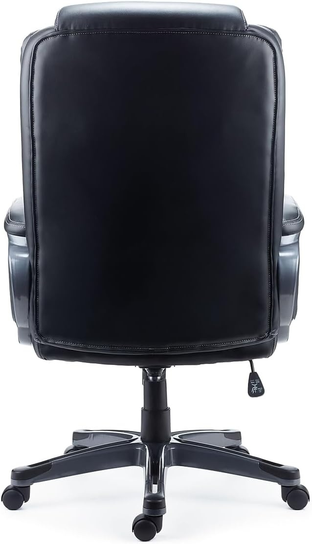 image:imageSTAPLES Sorina Bonded Leather Chair Adjustable Office Chair with Plush Padding Provides Lumbar Arm and Head Support Perfect Desk Chair for The Modern OfficeBlack