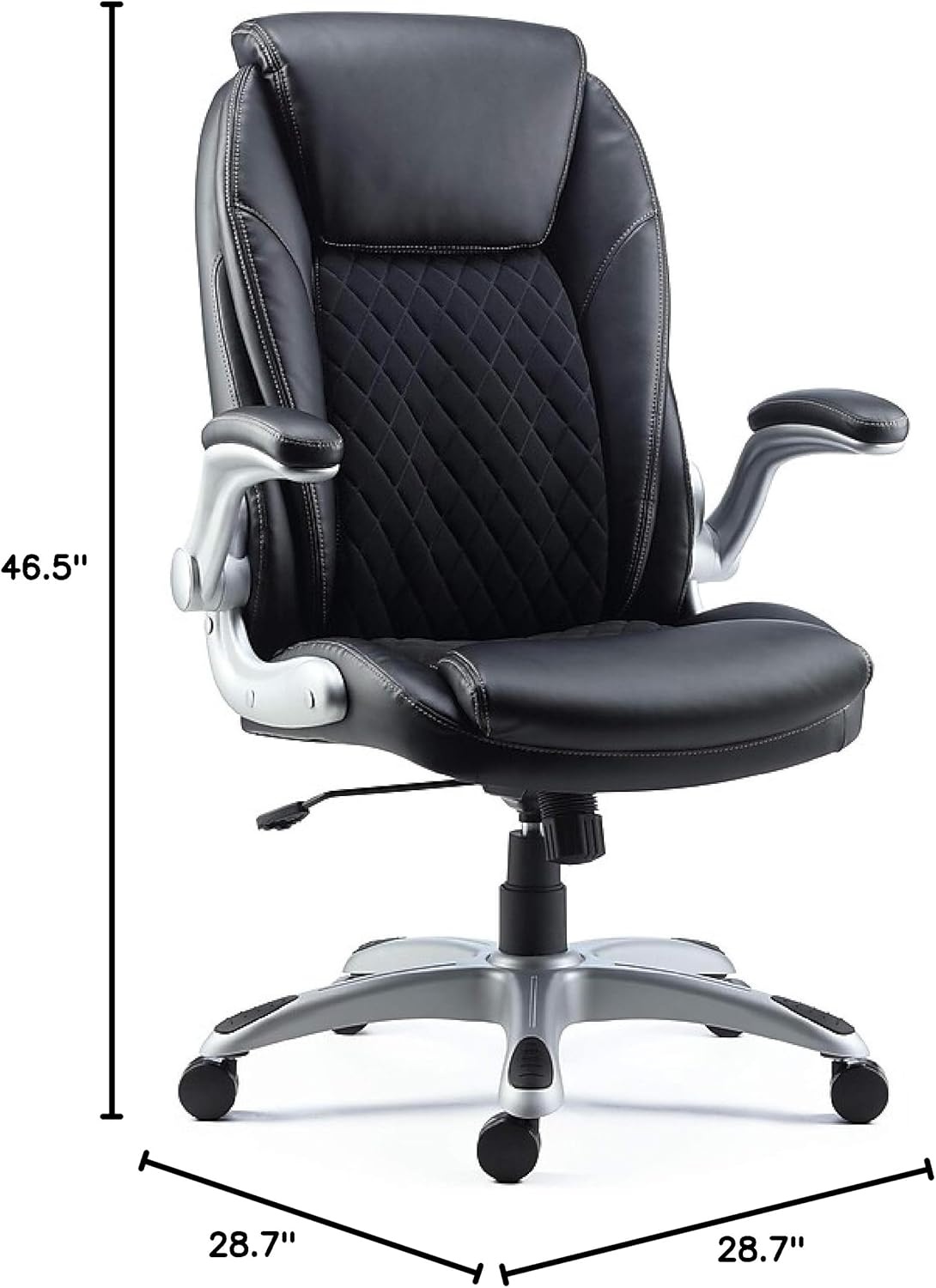 image:imageSTAPLES Sorina Bonded Leather Chair Adjustable Office Chair with Plush Padding Provides Lumbar Arm and Head Support Perfect Desk Chair for The Modern OfficeBlack