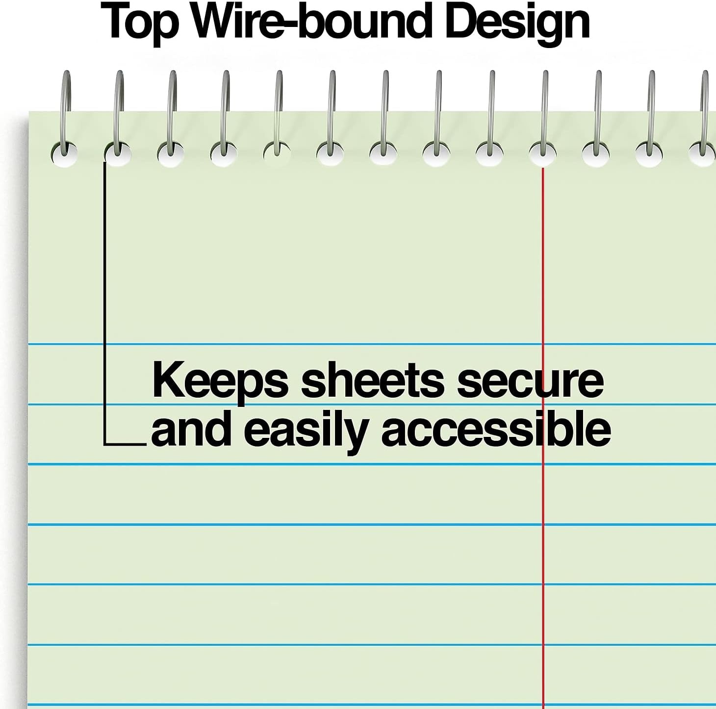 image:imageSTAPLES Steno Notepads 6 x 9 Gregg Ruled Top Wirebound 80 Sheets 12PackGreen Paper
