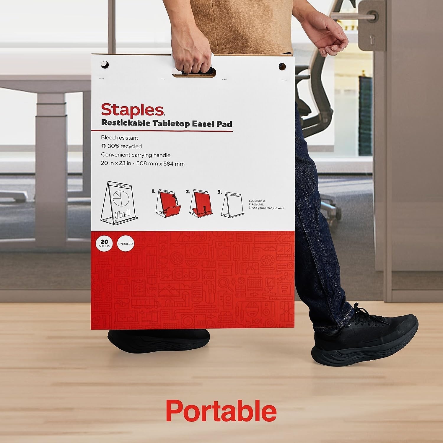 image:imageSTAPLES Stickies Tabletop Easel Pad 20 X 23 White 20 SheetsPad Easel Pad for Meetings amp Classrooms20 x 23