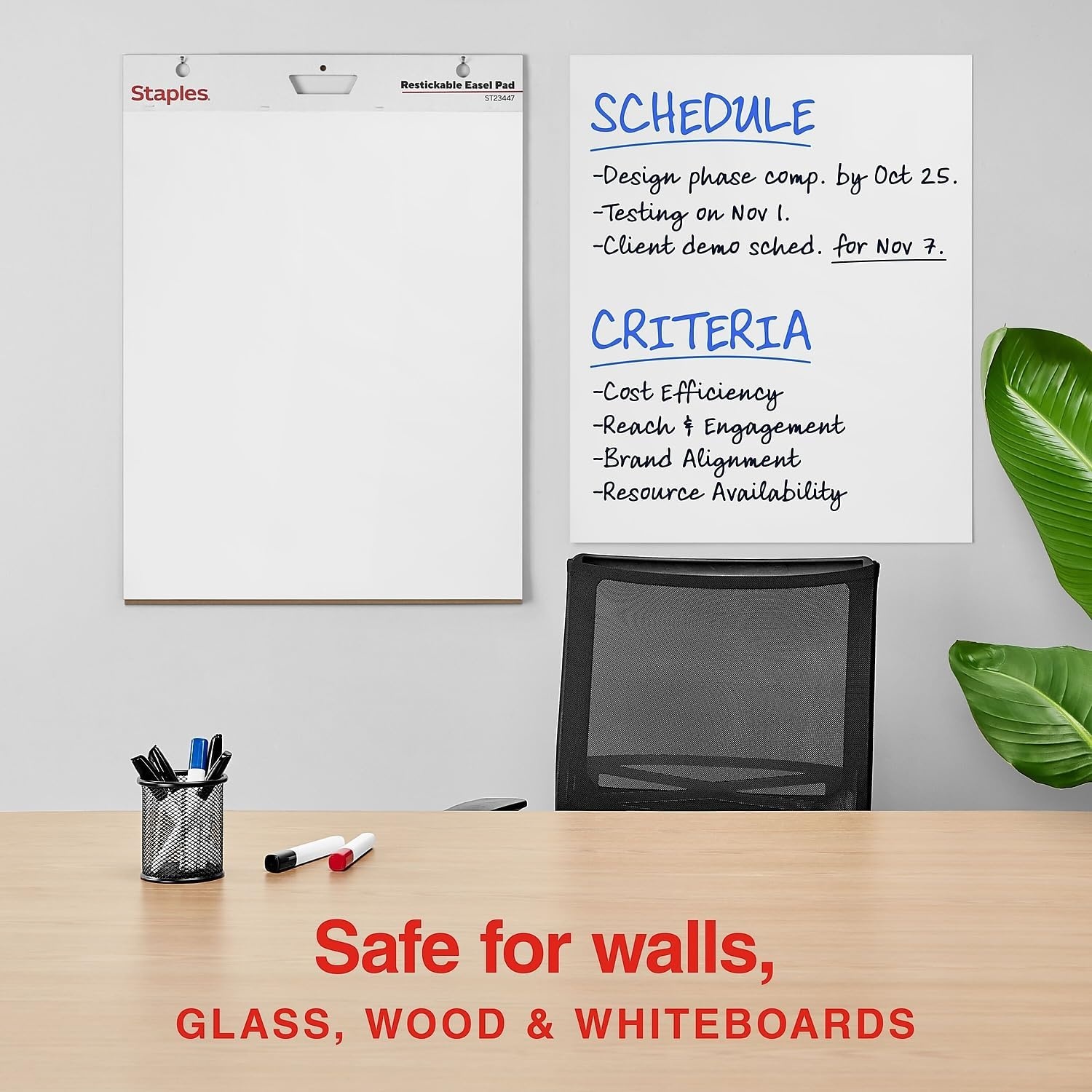 image:imageSTAPLES Stickies Tabletop Easel Pad 20 X 23 White 20 SheetsPad Easel Pad for Meetings amp Classrooms25 x 30