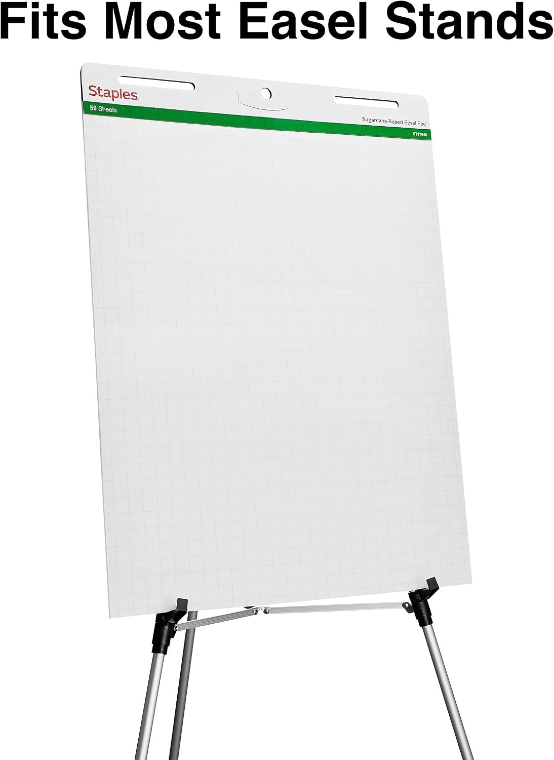 image:imageSTAPLES Stickies Tabletop Easel Pad 20 X 23 White 20 SheetsPad Easel Pad for Meetings amp Classrooms27 x 35 Grid