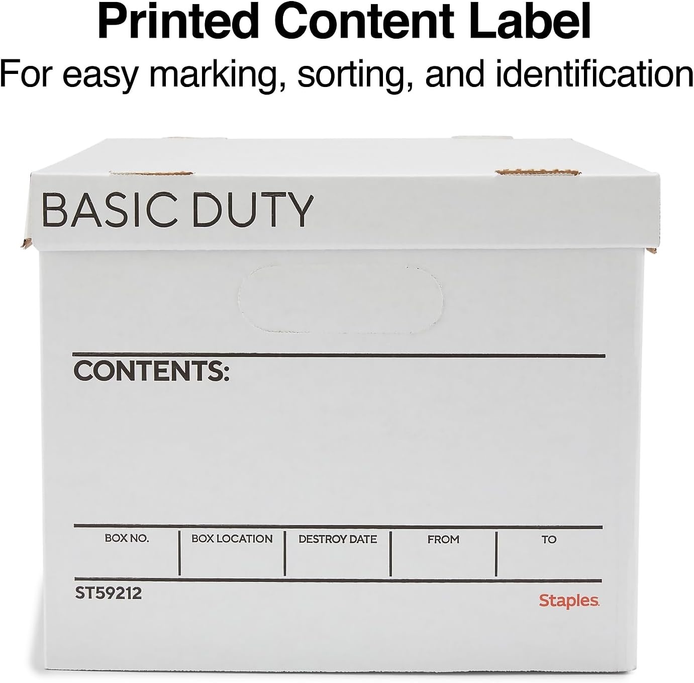 image:imageSTAPLES Storage amp Filing Box HeavyDuty with Handles amp Removable Lid Letter amp Legal Size Documents Stackable 4Pack WhiteGray20 Pack