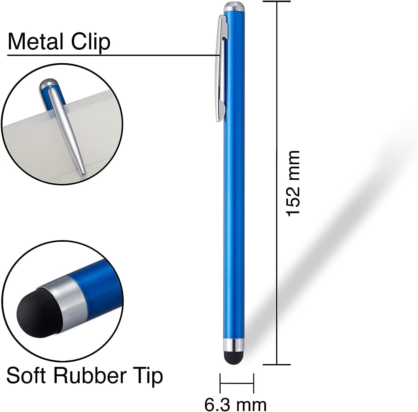 image:imageSTAPLES Universal Slim Stylus Pen HighPrecision Capacitive Tip for Touch Screens on iPad iPhone Android Tablets amp Smartphones Lightweight Design SilverBlue