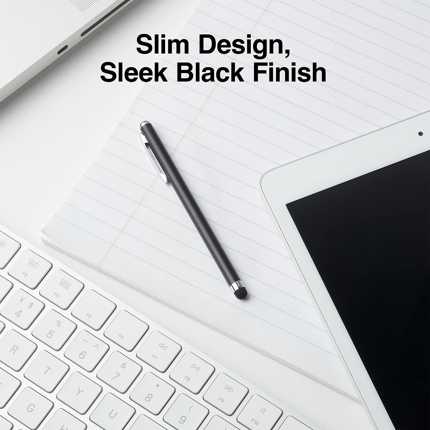image:imageSTAPLES Universal Slim Stylus Pen HighPrecision Capacitive Tip for Touch Screens on iPad iPhone Android Tablets amp Smartphones Lightweight Design SilverBlack