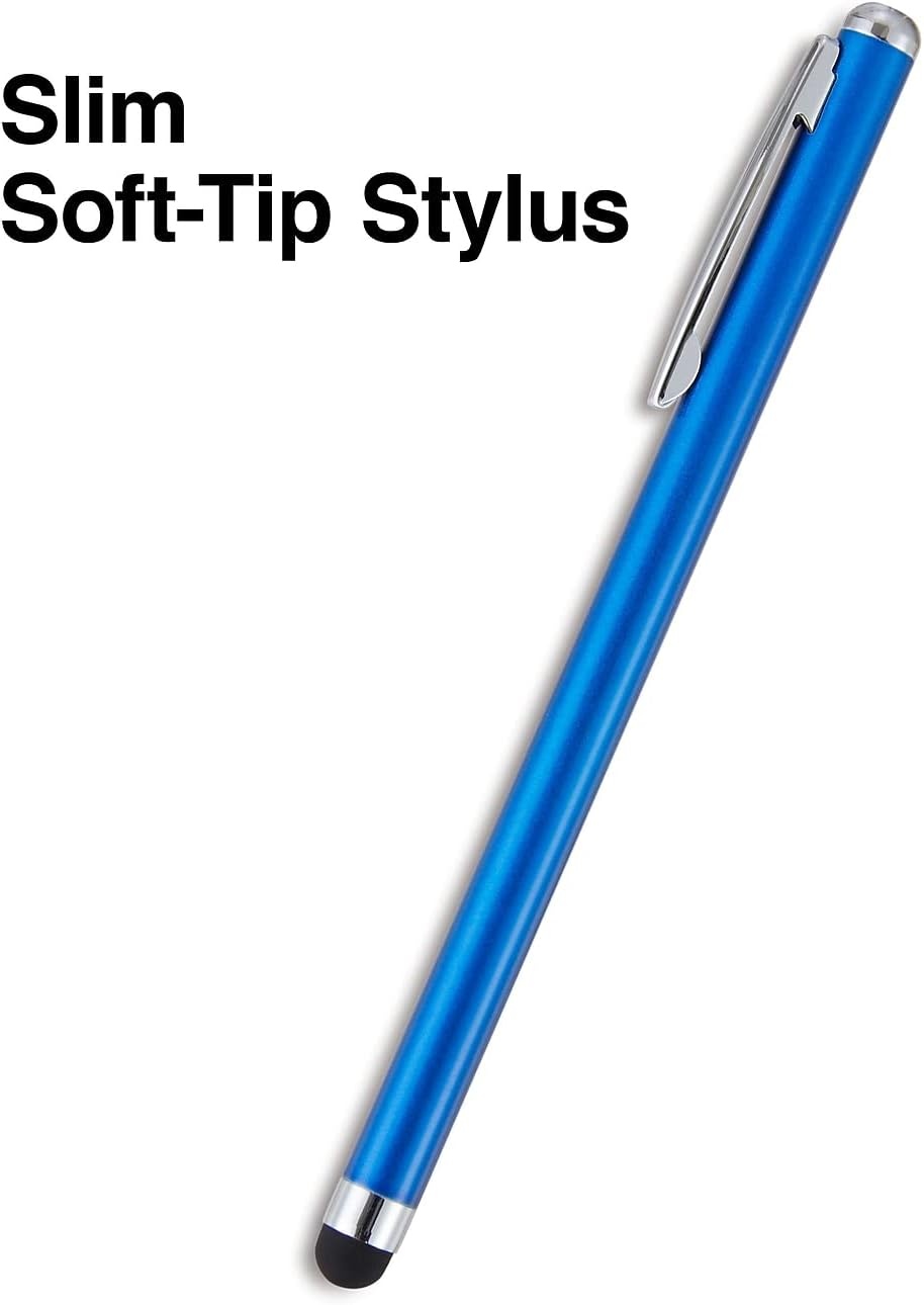 image:imageSTAPLES Universal Slim Stylus Pen HighPrecision Capacitive Tip for Touch Screens on iPad iPhone Android Tablets amp Smartphones Lightweight Design SilverBlue