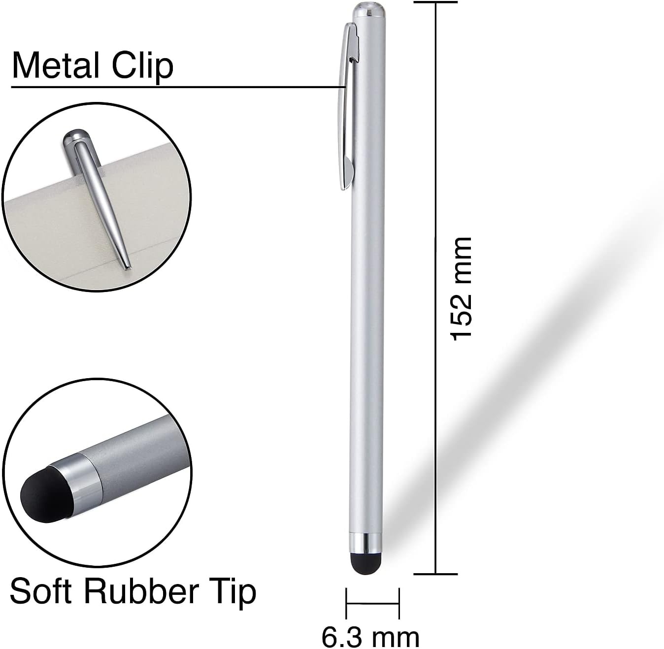 image:imageSTAPLES Universal Slim Stylus Pen HighPrecision Capacitive Tip for Touch Screens on iPad iPhone Android Tablets amp Smartphones Lightweight Design SilverSilver