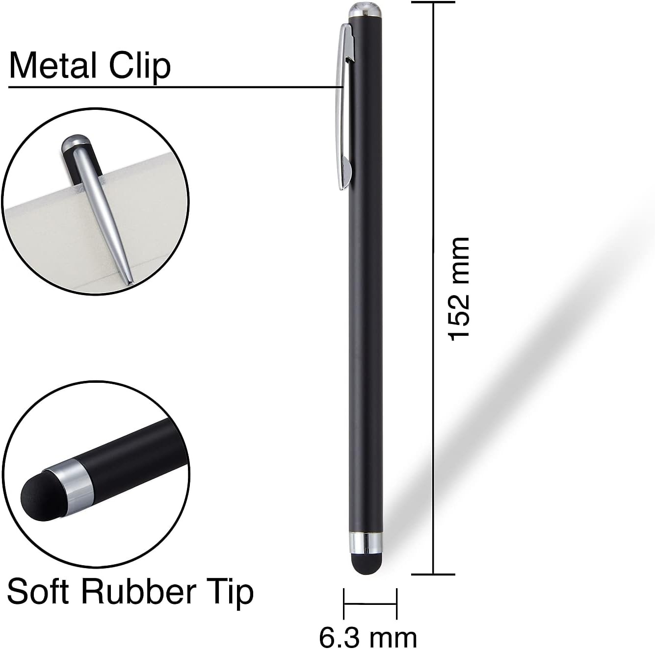 image:imageSTAPLES Universal Slim Stylus Pen HighPrecision Capacitive Tip for Touch Screens on iPad iPhone Android Tablets amp Smartphones Lightweight Design SilverBlack