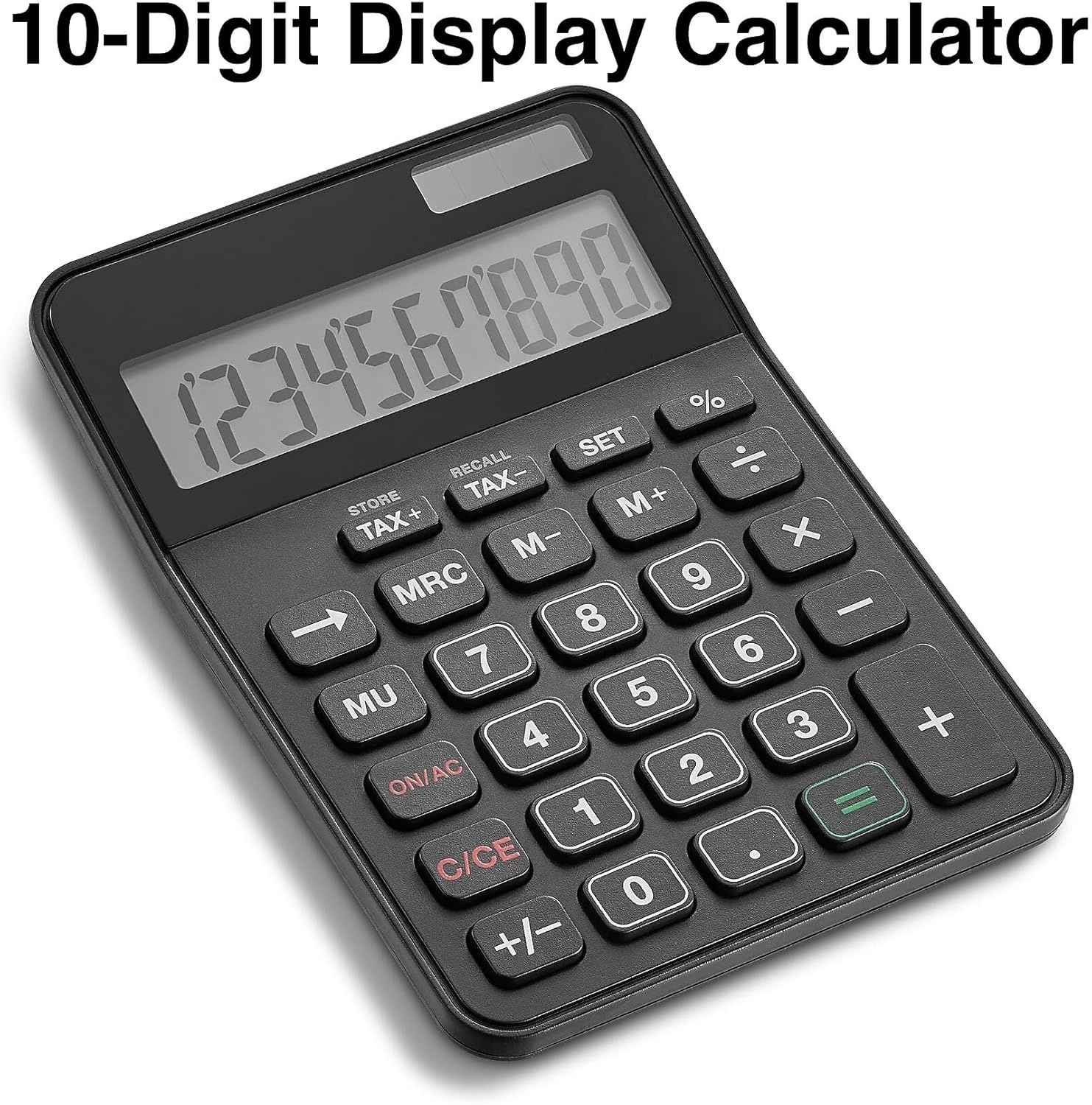 image:imageStaples 10Digit Desktop Calculator ExtraLarge LCD Display Dual Solar amp Battery Power Big Buttons for Easy Use Basic Office amp Home Calculator Black 2Pack ST240CCVS