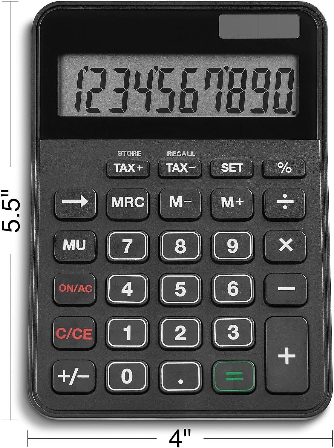 image:imageStaples 10Digit Desktop Calculator ExtraLarge LCD Display Dual Solar amp Battery Power Big Buttons for Easy Use Basic Office amp Home Calculator Black 2Pack ST240CCVS