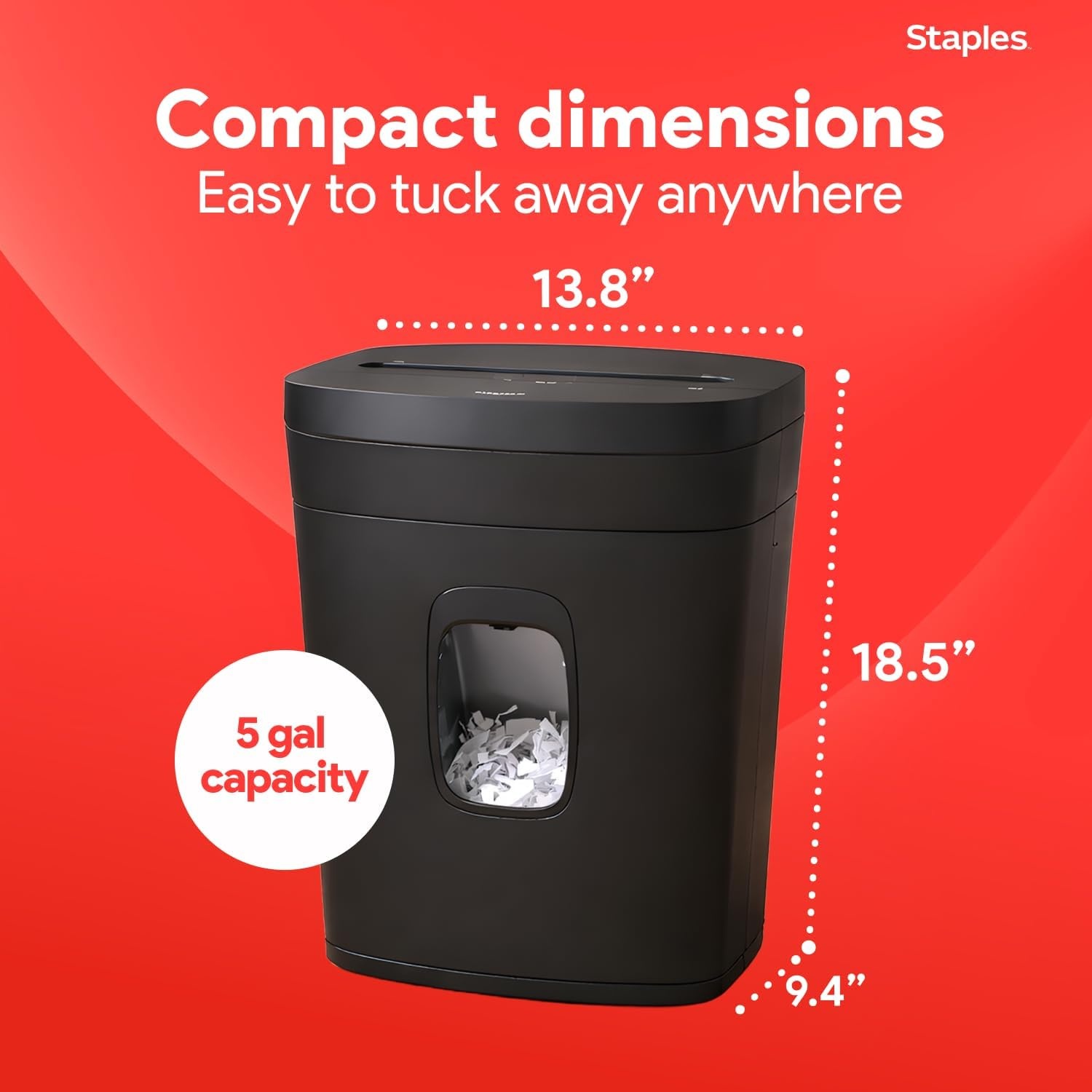 image:imageStaples 12Sheet MicroCut Paper Shredder HighSecurity Shreds Credit Cards for Home amp Office AntiJam Black12 Sheet Tall