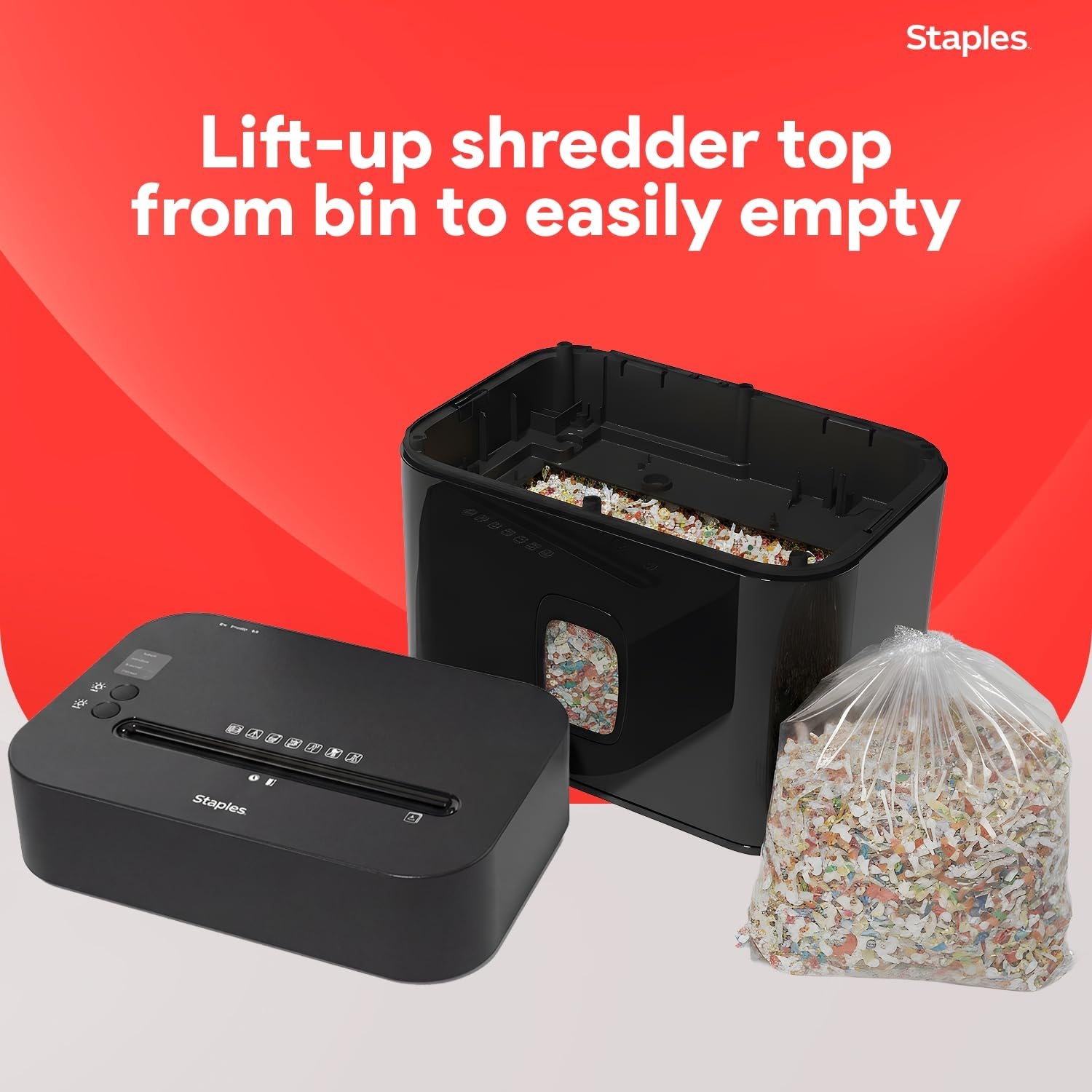image:imageStaples 12Sheet MicroCut Paper Shredder HighSecurity Shreds Credit Cards for Home amp Office AntiJam Black12 Sheet Wide