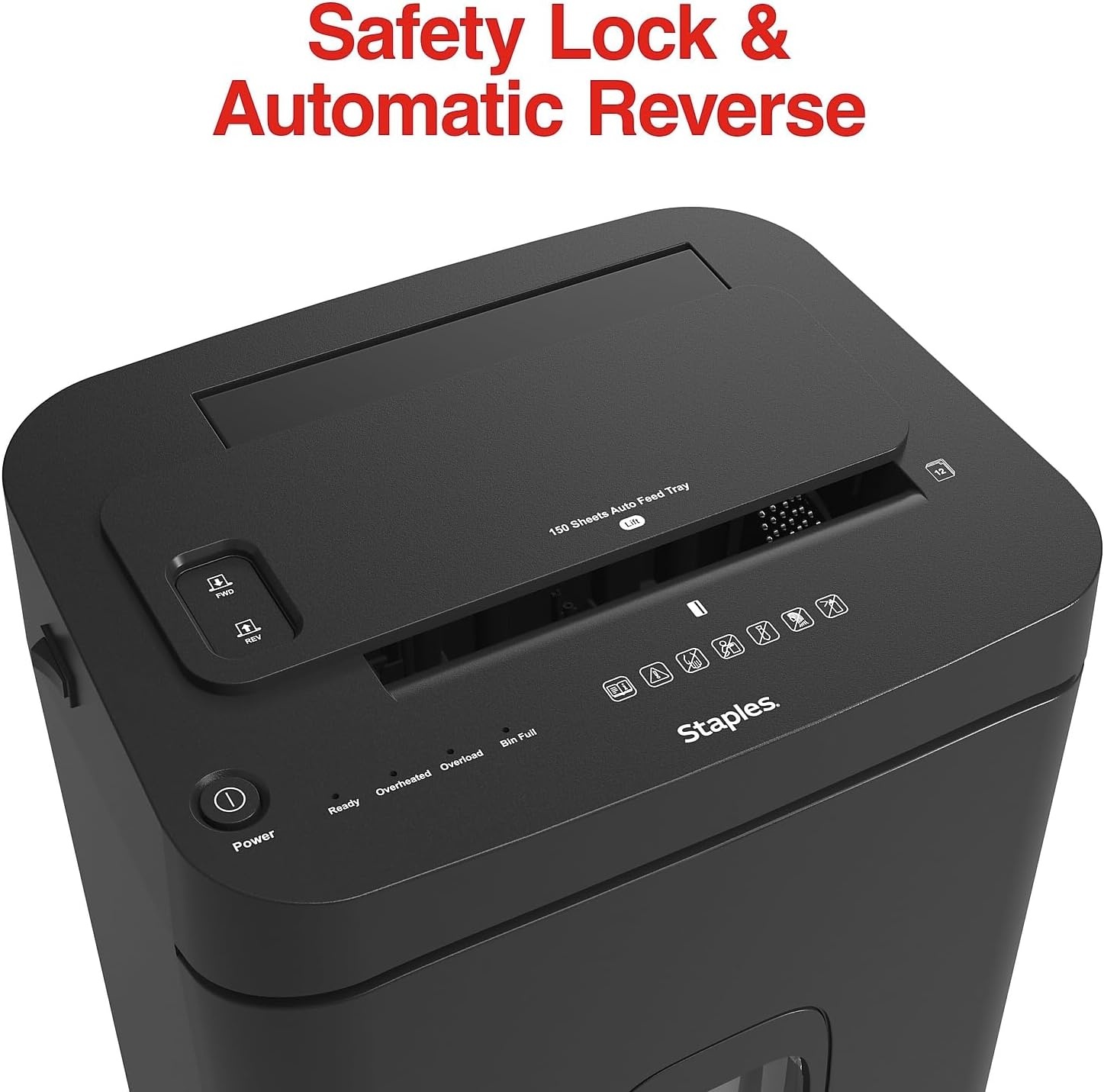 image:imageStaples 12Sheet MicroCut Paper Shredder HighSecurity Shreds Credit Cards for Home amp Office AntiJam Black150 Sheet
