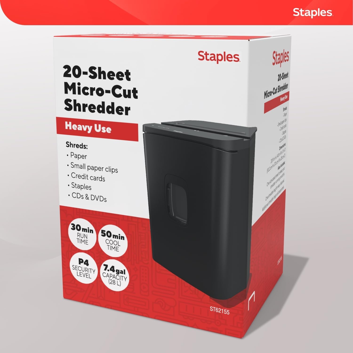 image:imageStaples 12Sheet MicroCut Paper Shredder HighSecurity Shreds Credit Cards for Home amp Office AntiJam Black20 Sheet