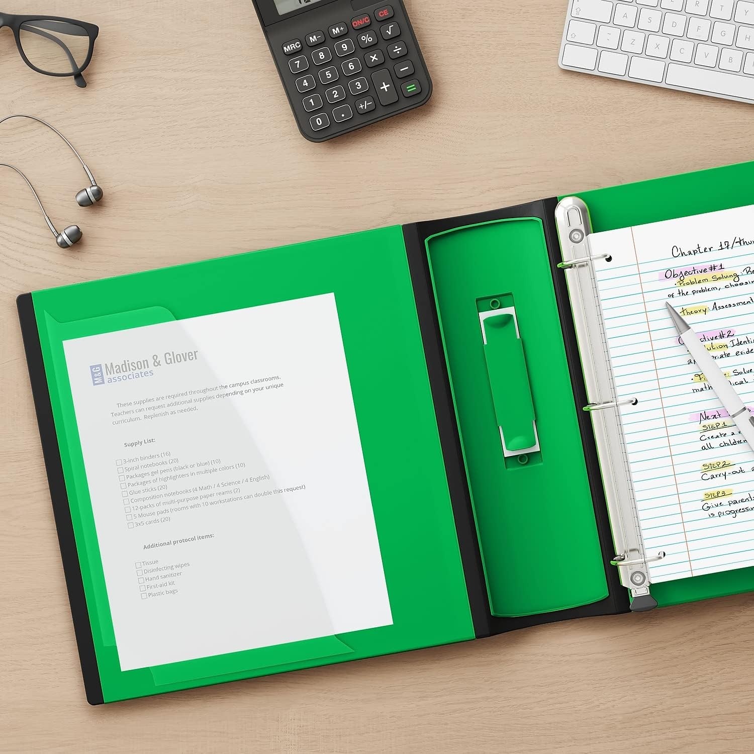 image:imageStaples 2Inch 3Ring Better Binder Durable View Binder for Office amp School Storage Green 2Pack