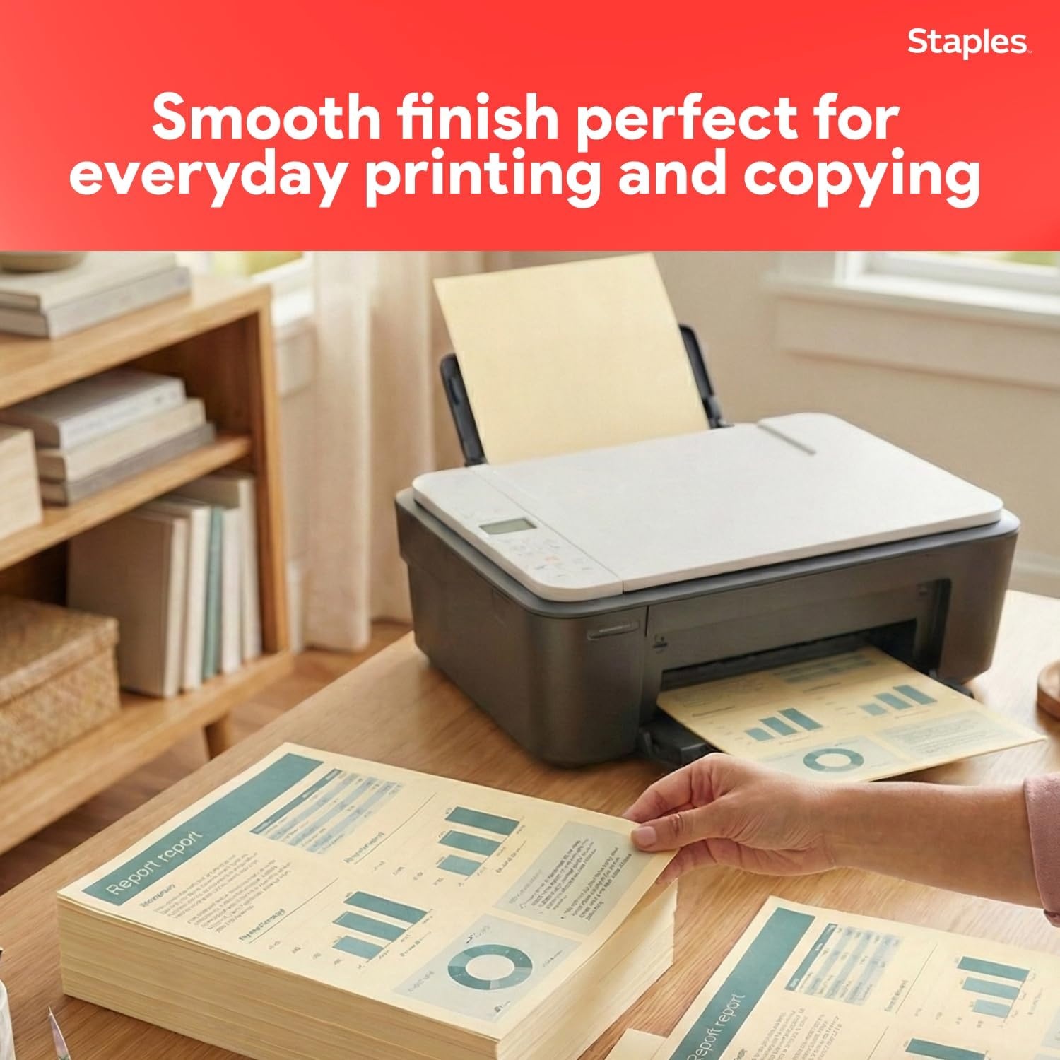 image:imageStaples 30 Recycled 85 x 11 Inch 20 lbs 500Sheets Pack Blue For Office School amp HomeCream