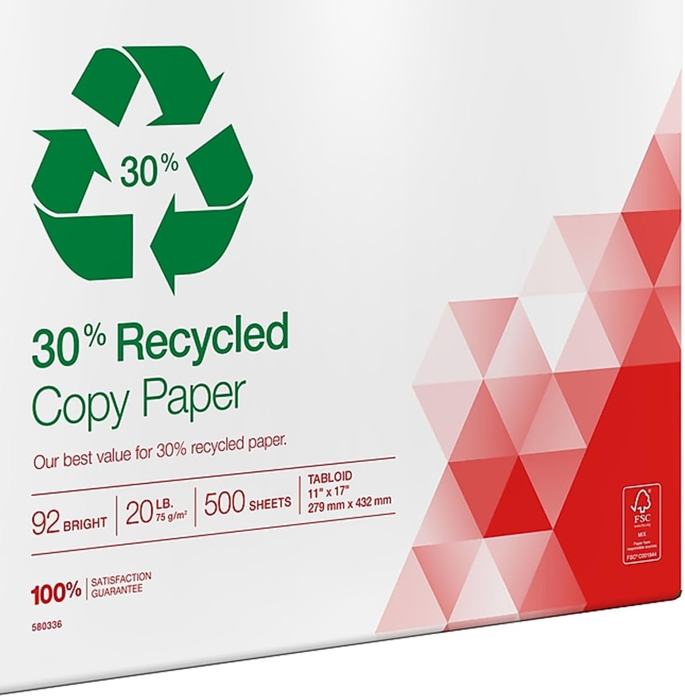 image:imageStaples 30 Recycled Copy Paper 8 12 x 11 Case For Office School amp Home11 x 17