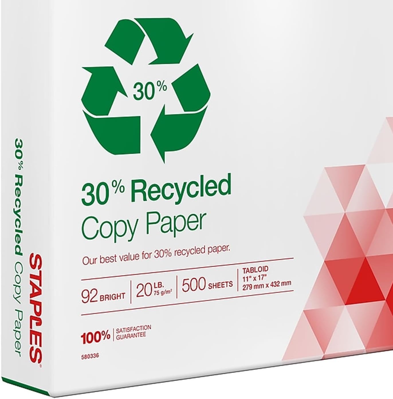 image:imageStaples 30 Recycled Copy Paper 8 12 x 11 Case For Office School amp Home11 x 17
