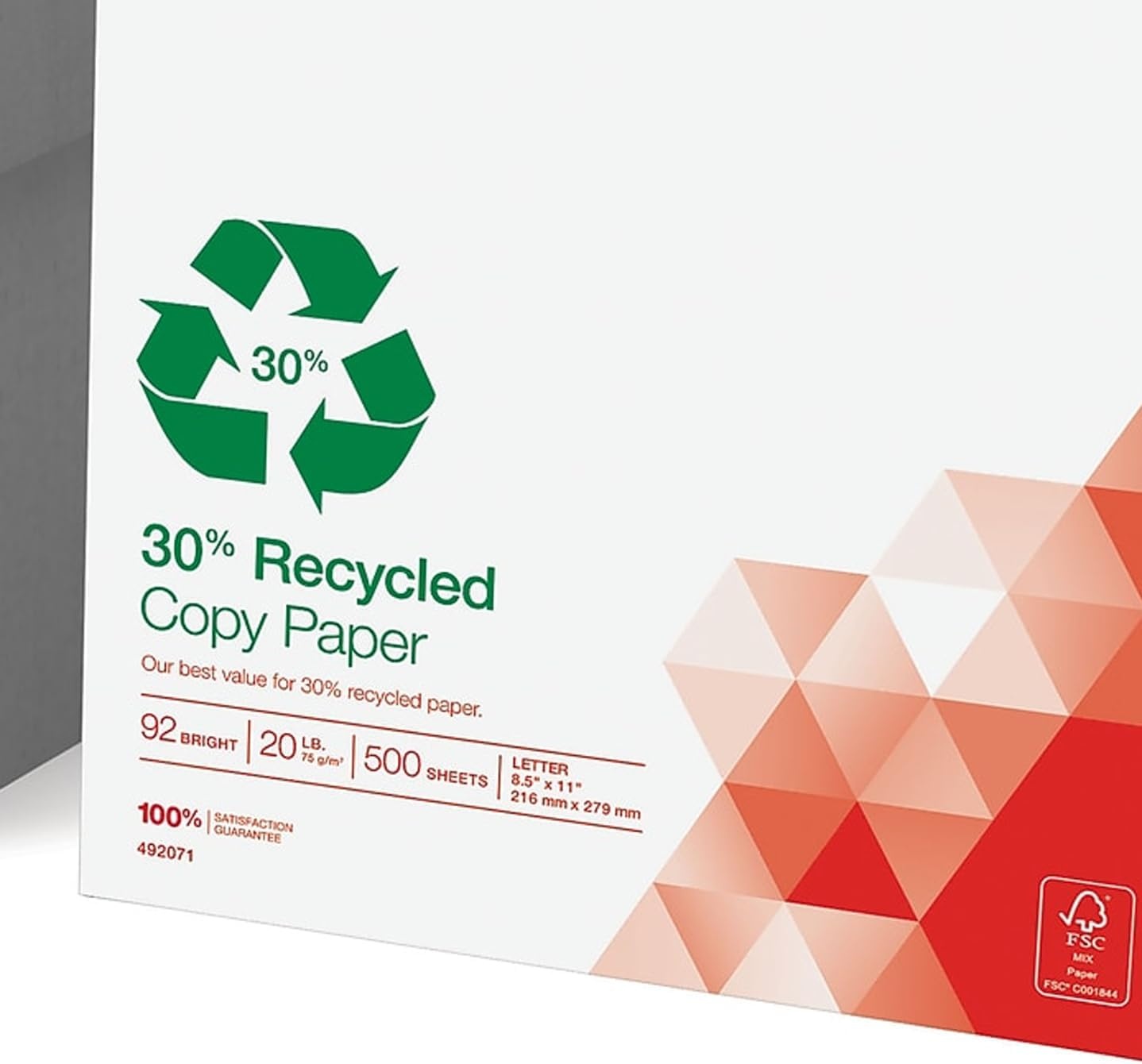 image:imageStaples 30 Recycled Copy Paper 8 12 x 11 Case For Office School amp Home85 x 11