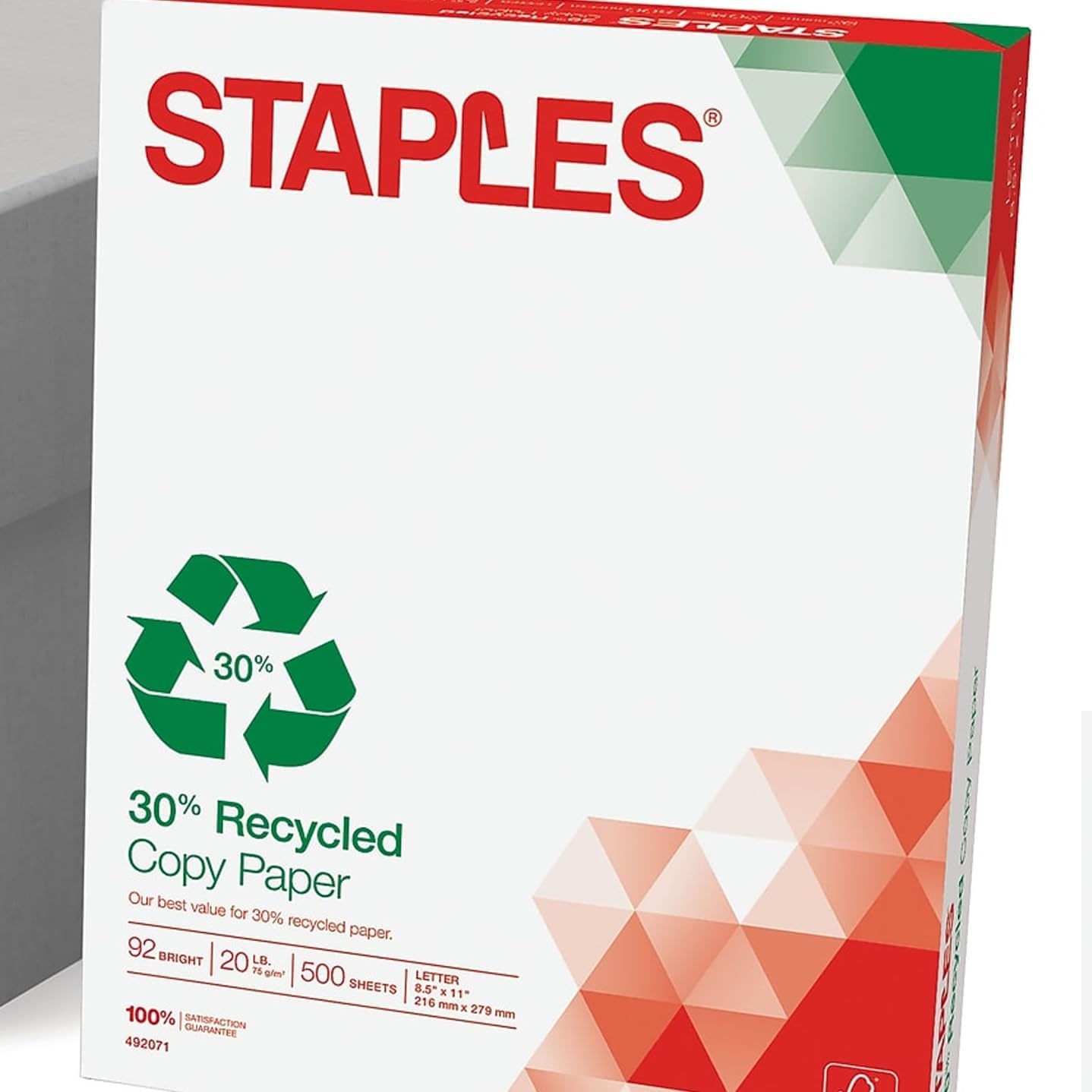 image:imageStaples 30 Recycled Copy Paper 8 12 x 11 Case For Office School amp Home85 x 11