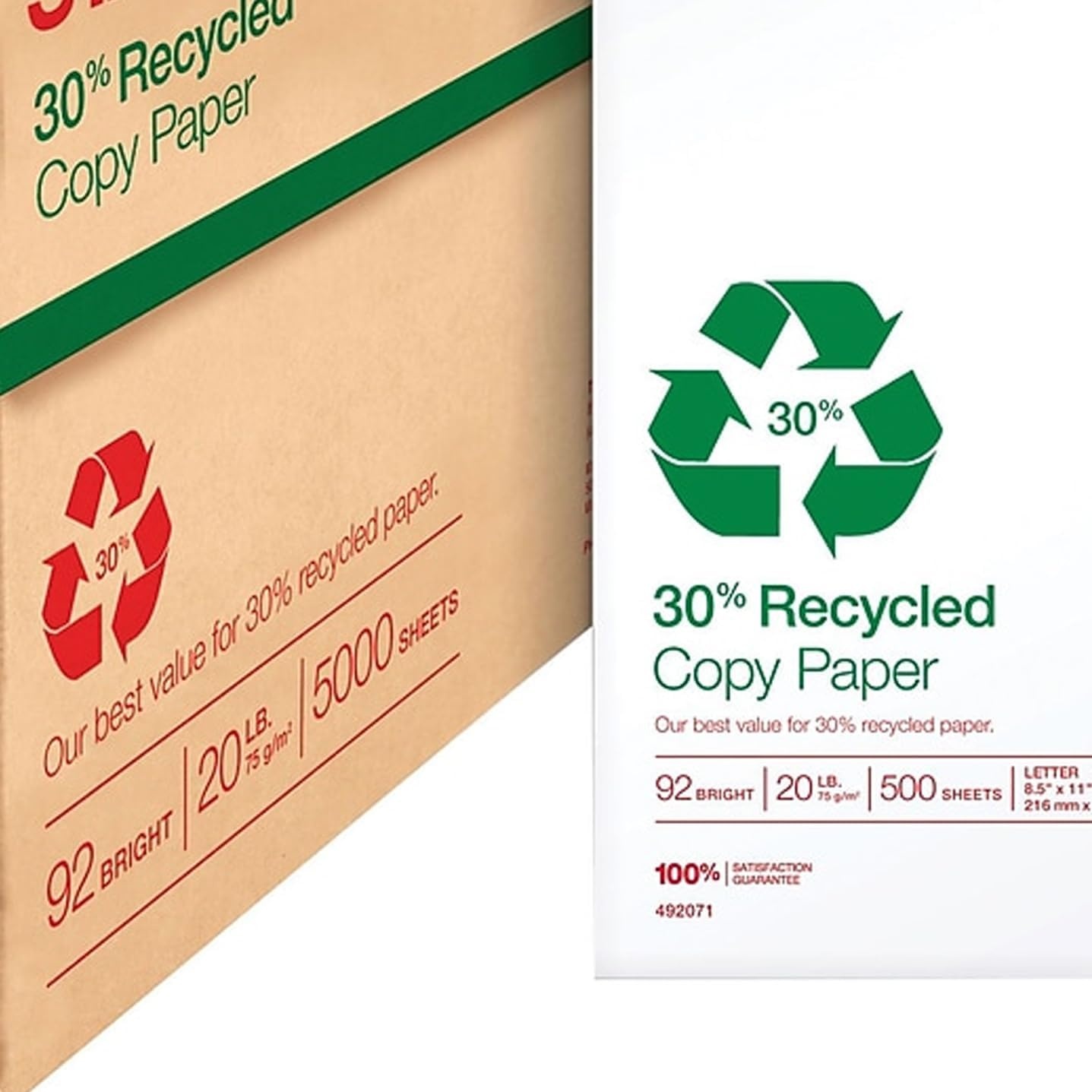image:imageStaples 30 Recycled Copy Paper 8 12 x 11 Case For Office School amp Home85 x 11