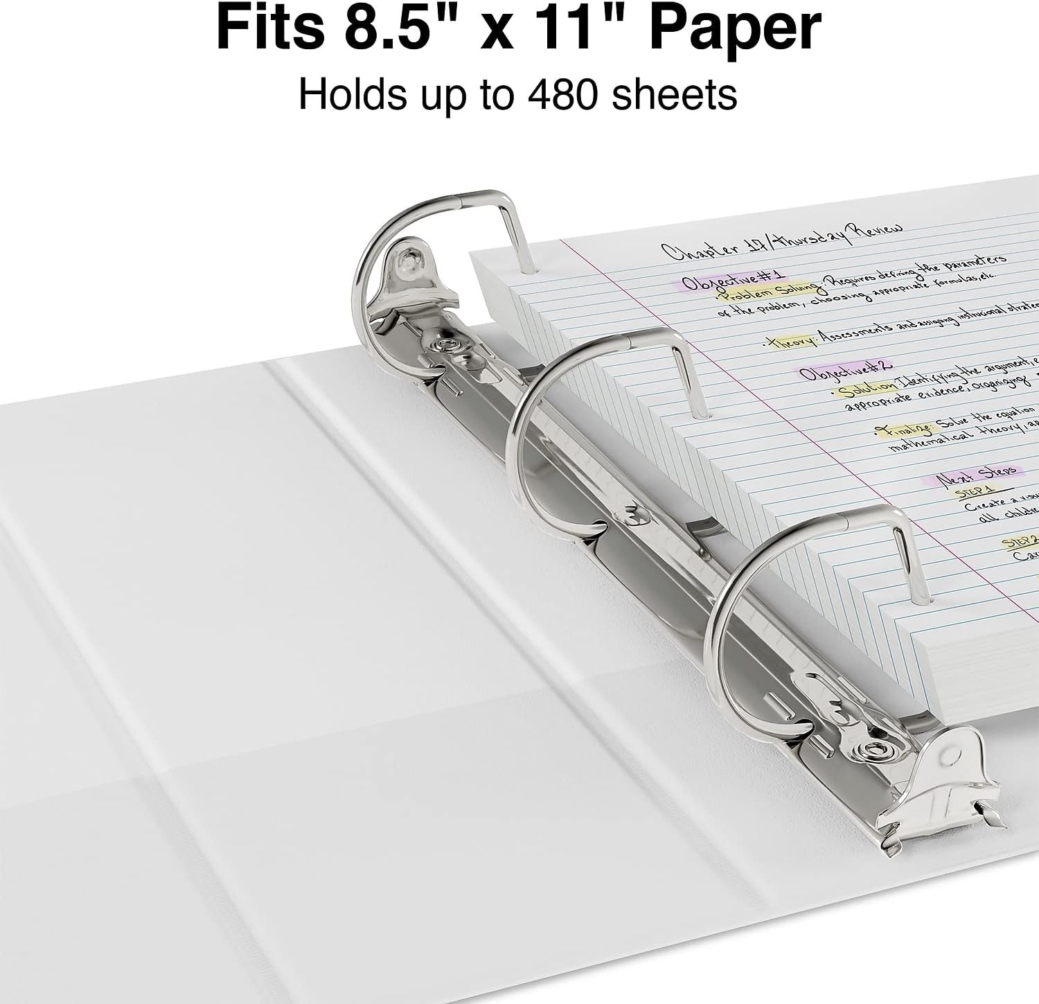image:imageStaples 3Ring Binder 2 DRing White HighCapacity Organizer for Home Office amp School Holds up to 480 Sheets 6PackWhite