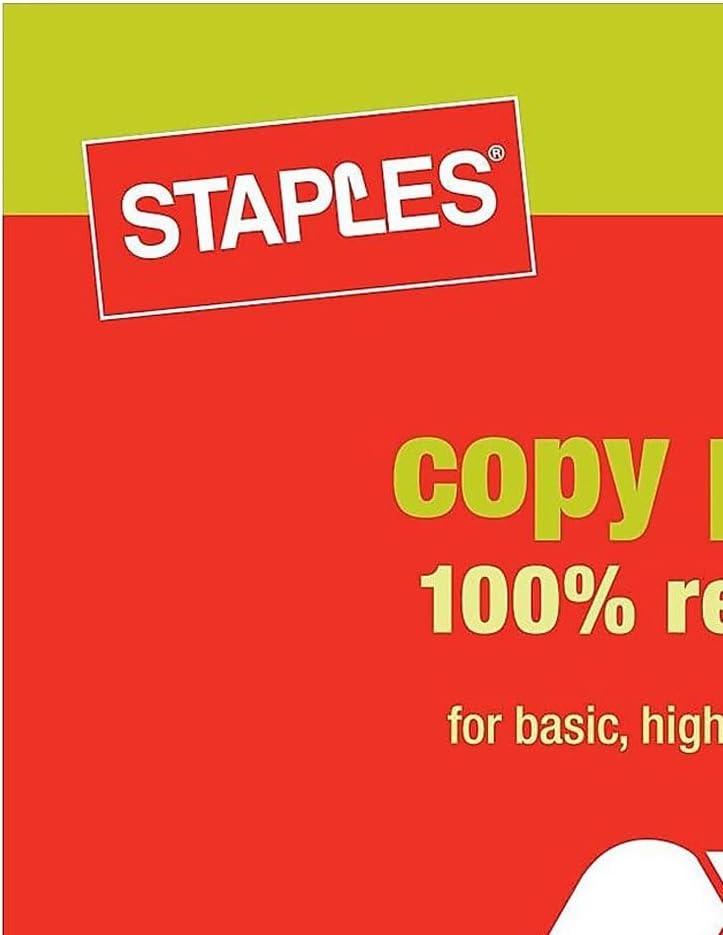 image:imageStaples 50 Recycled 85Inch x 11Inch Multipurpose Paper 24 lbs 96 Bright 10 RMCT For Office School amp Home100 Recycled