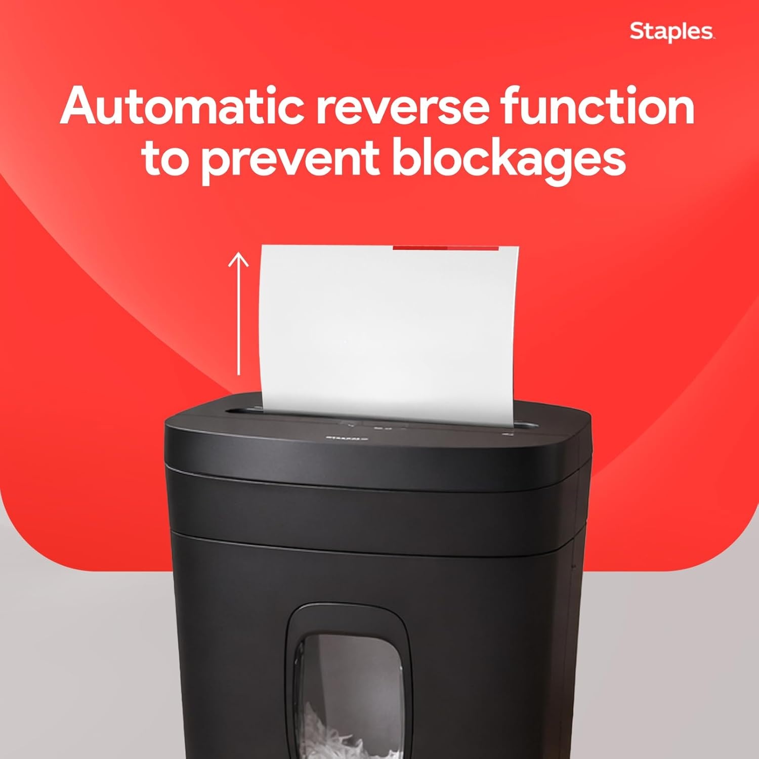 image:imageStaples 8Sheet CrossCut Paper Shredder AntiJam Shreds PaperCredit CardsStaples for Office amp Home Use with 36 Gallon Bin Black15 Sheet