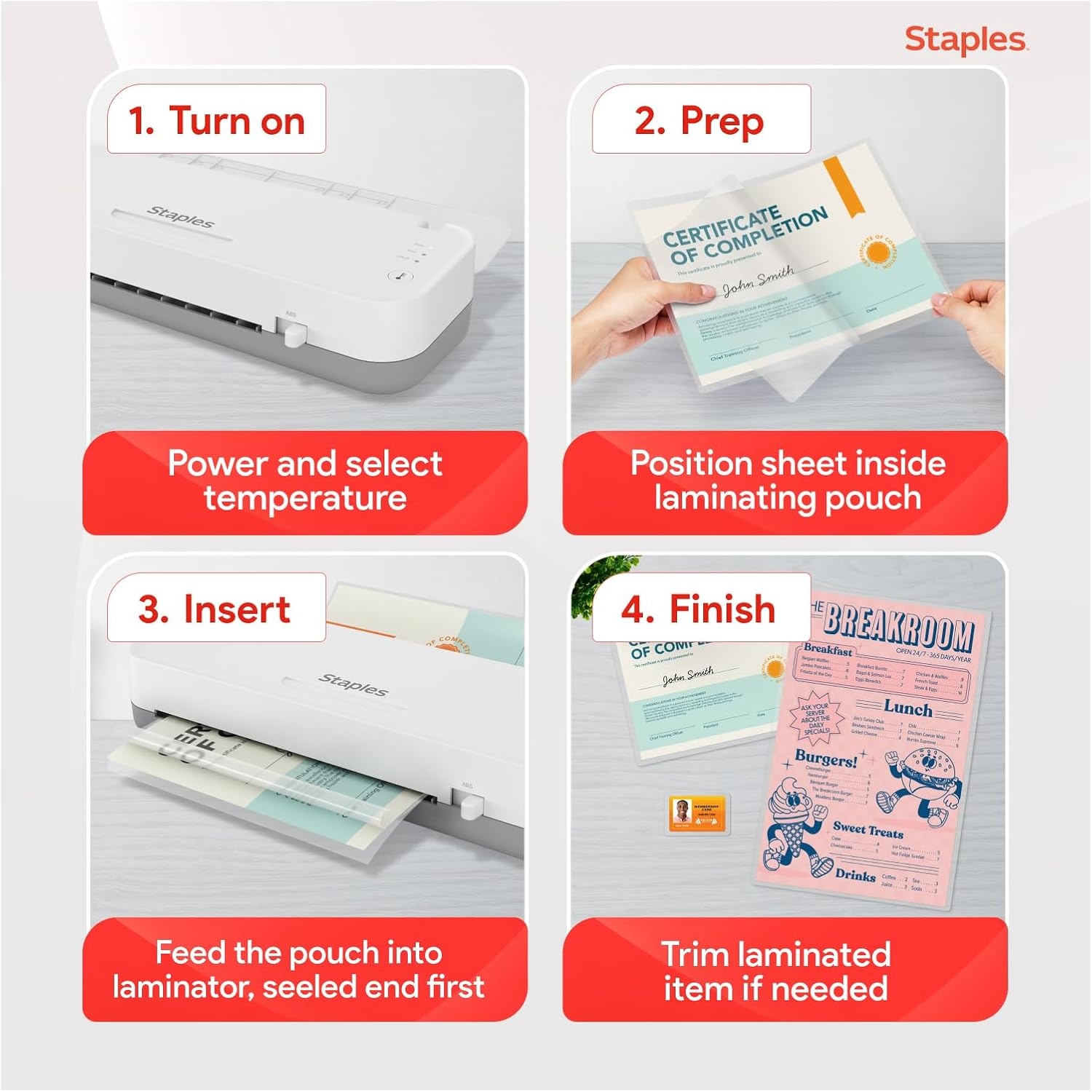 image:imageStaples 9inch Thermal amp Cold Laminator Versatile Laminating Machine for Home School amp Office WhiteGray