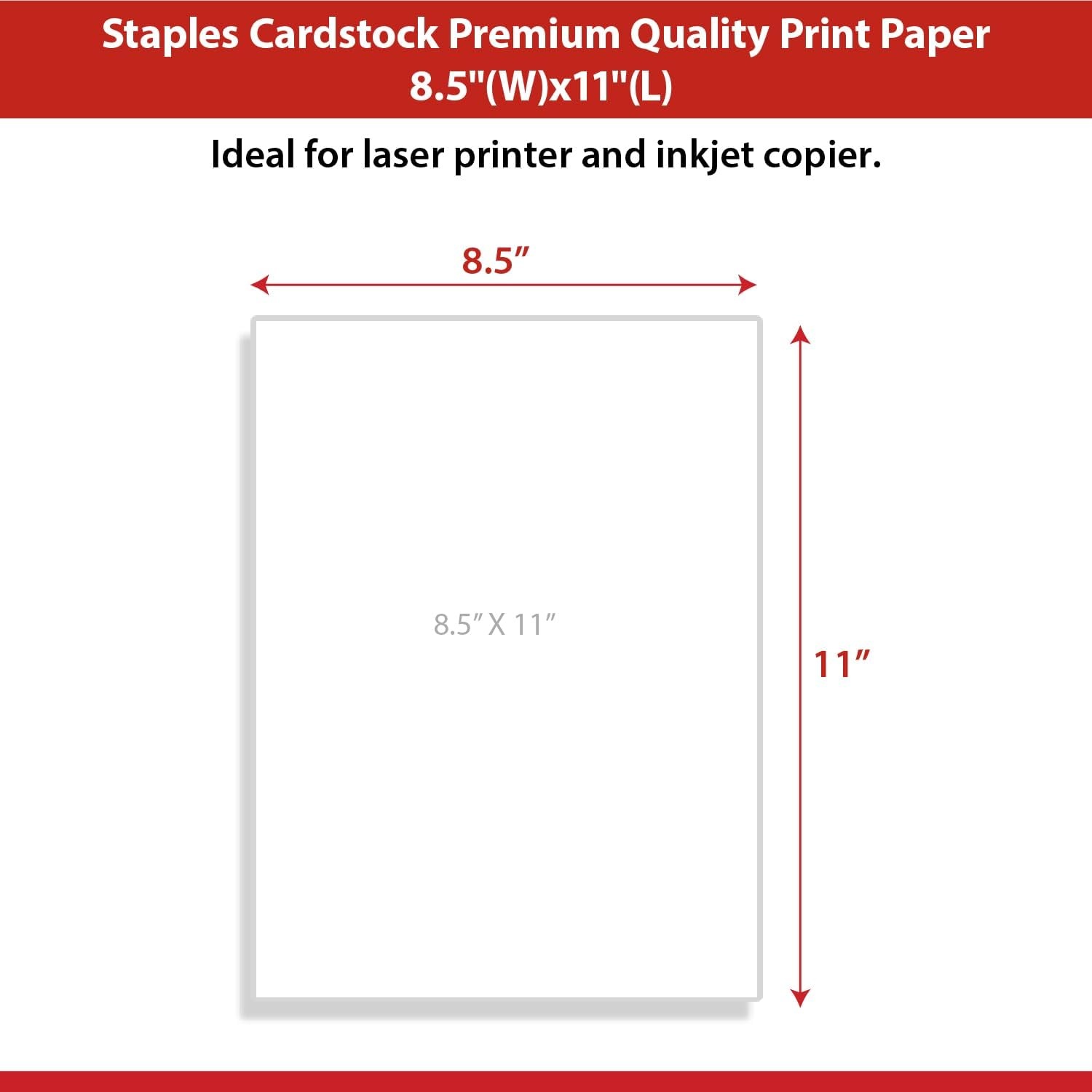 image:imageStaples Cardstock Paper 110 lbs 85Inch x 11Inch Ivory 250Pack For Office School amp HomeWhite
