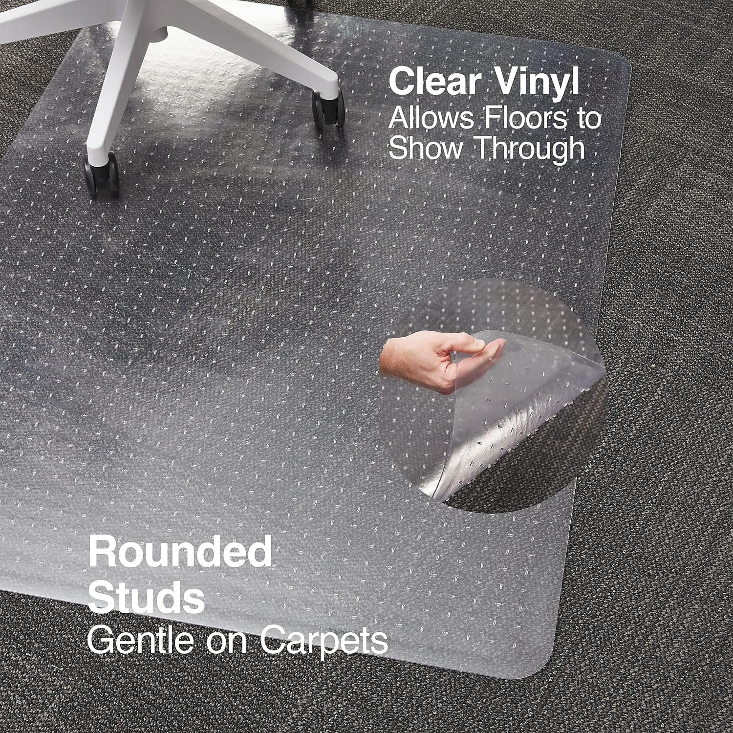 image:imageStaples Carpet Chair Mat 46 x 60 HighPile Clear 20361CC36 x 48