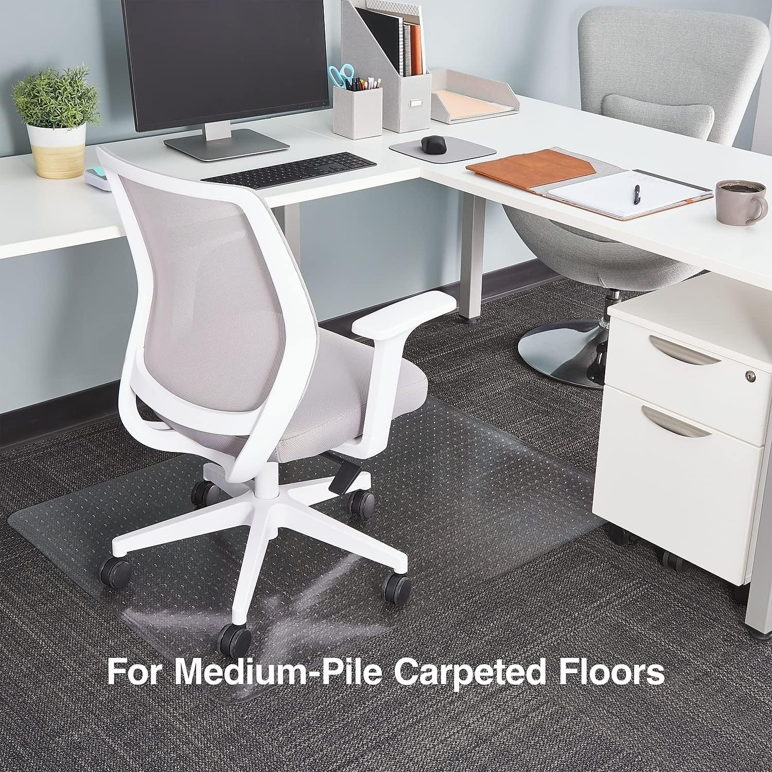 image:imageStaples Carpet Chair Mat 46 x 60 HighPile Clear 20361CC36 x 48